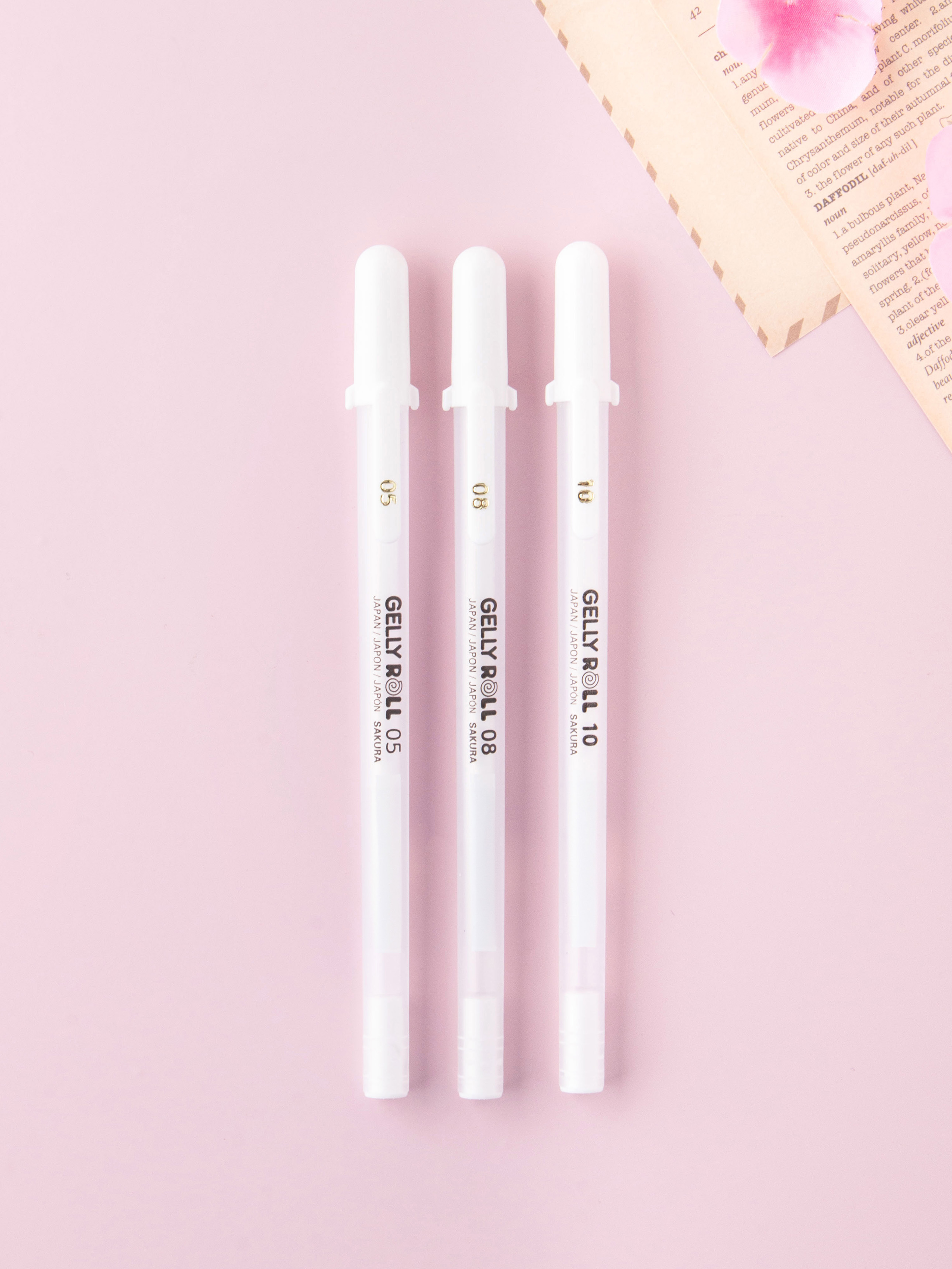 Sakura Gellyroll White 0.5/0.8/1.0 mm 3 packs