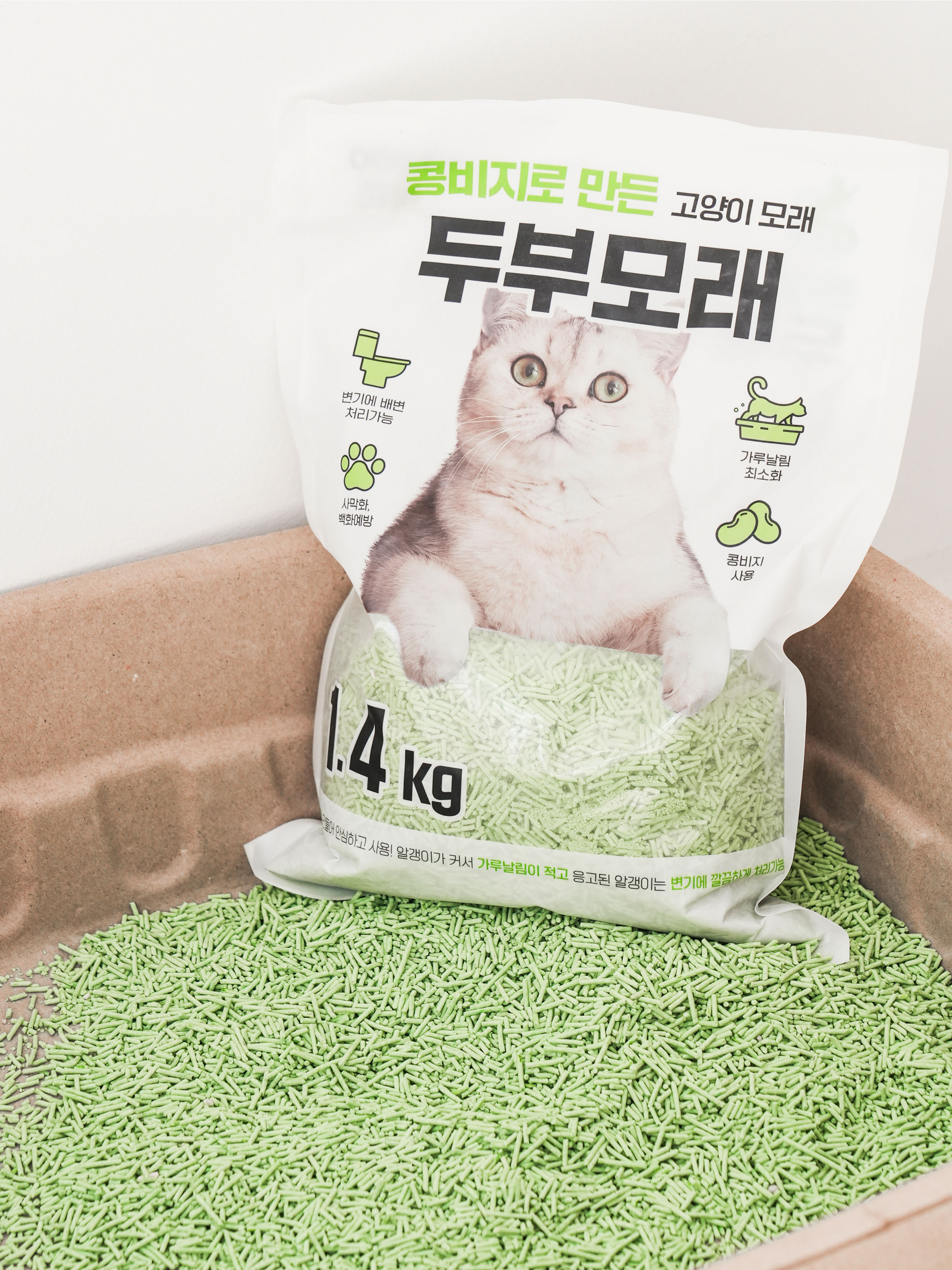 [Pet] Cat tofu sand 1.4 kg green tea flavor