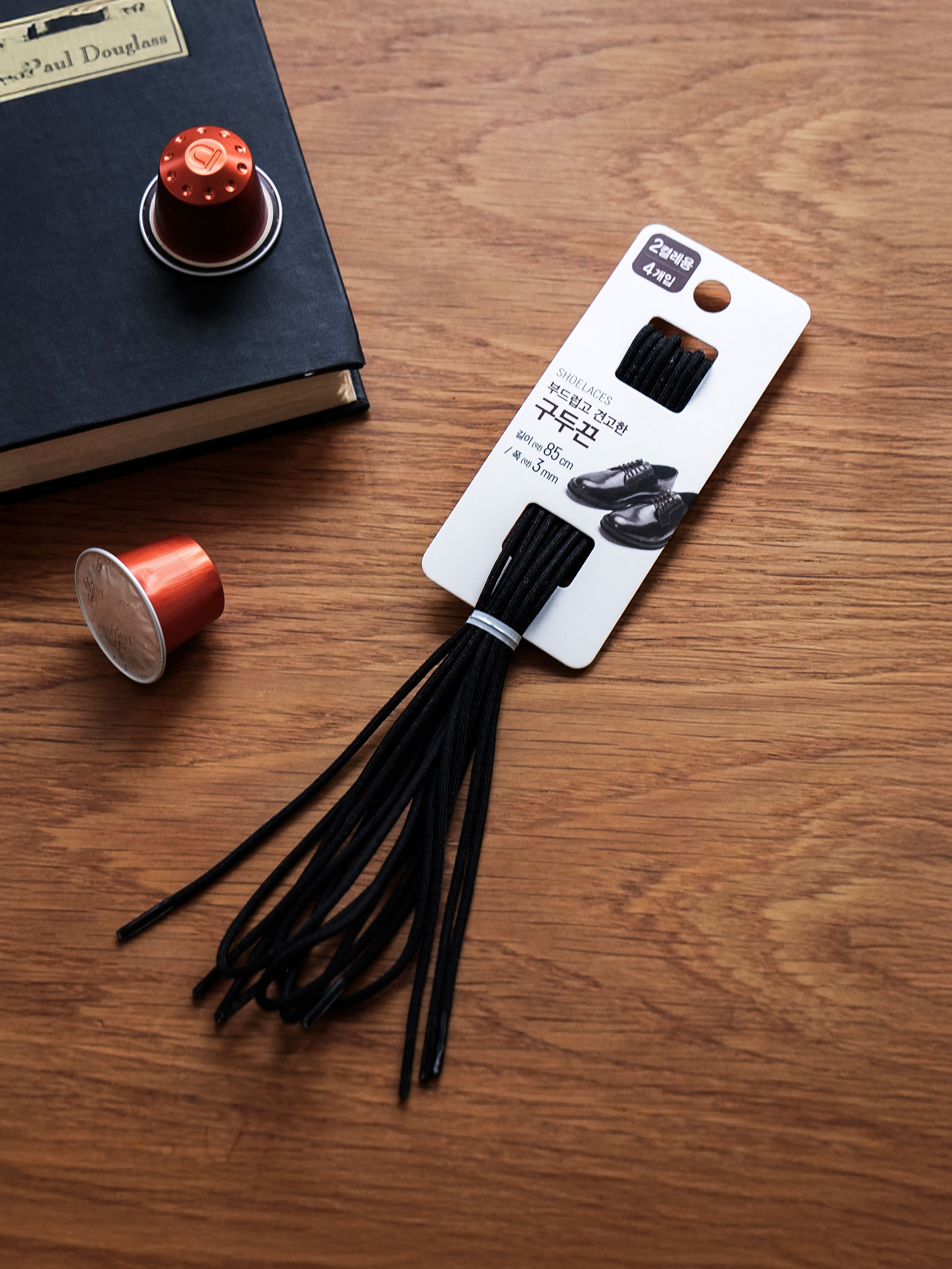 Men's shoelaces 4pcs black