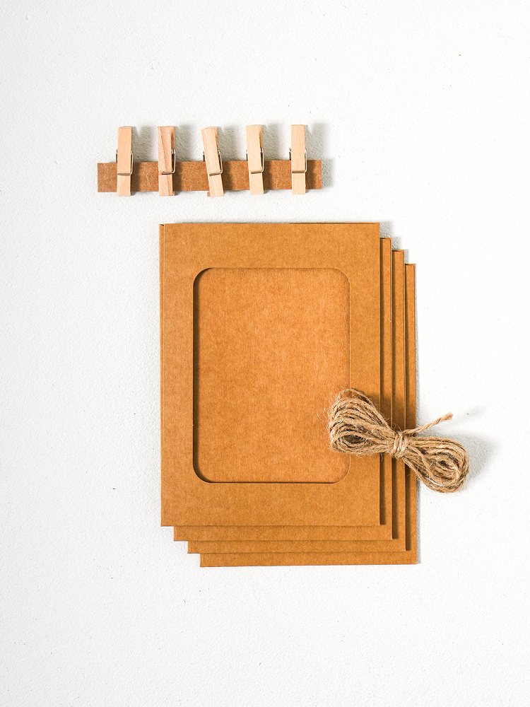 Paper Photo Frame Set Brown