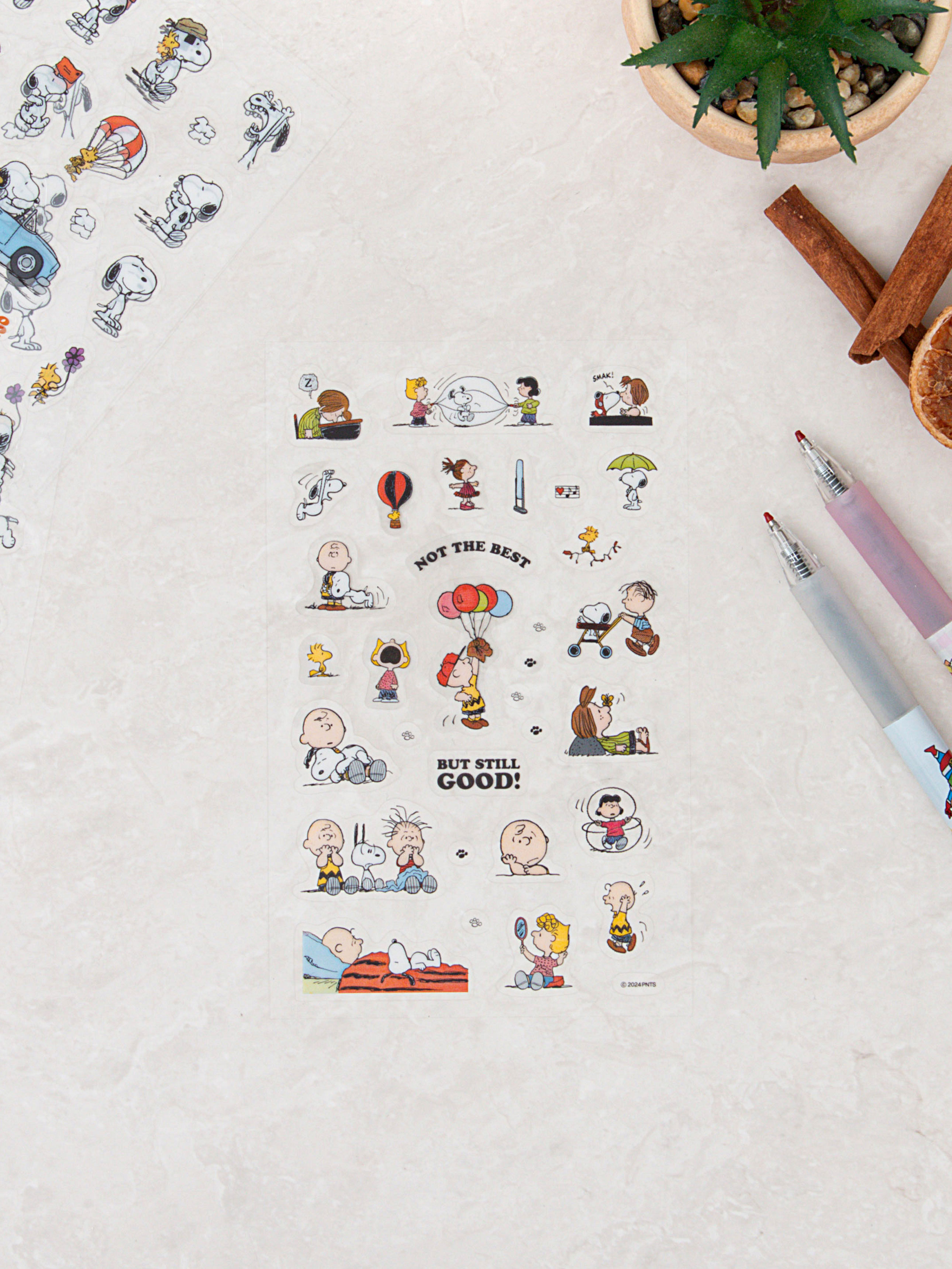 Peanuts transparent shape stickers 3 sheets blue