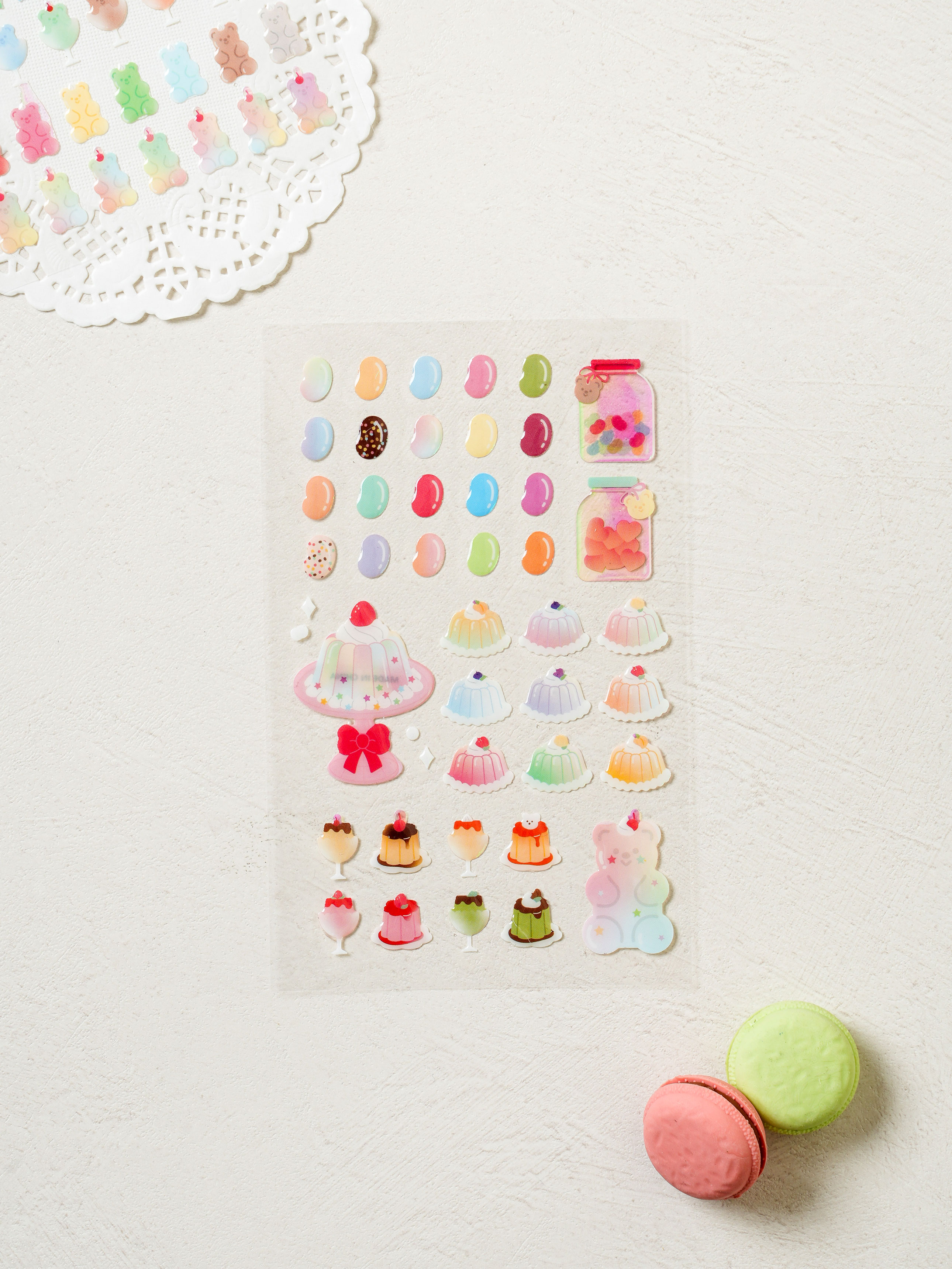 Jelly bean epoxy sticker pastel 2 sheets