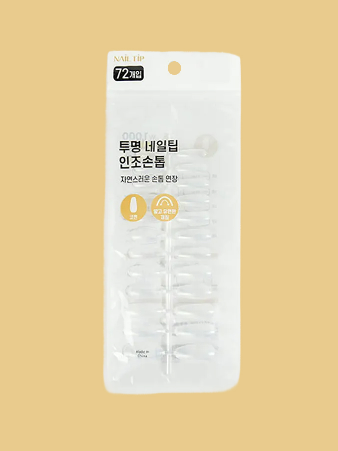 Coffin Clear Nail Tips (72 pieces)