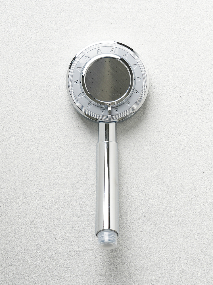 3-function laser shower head silver