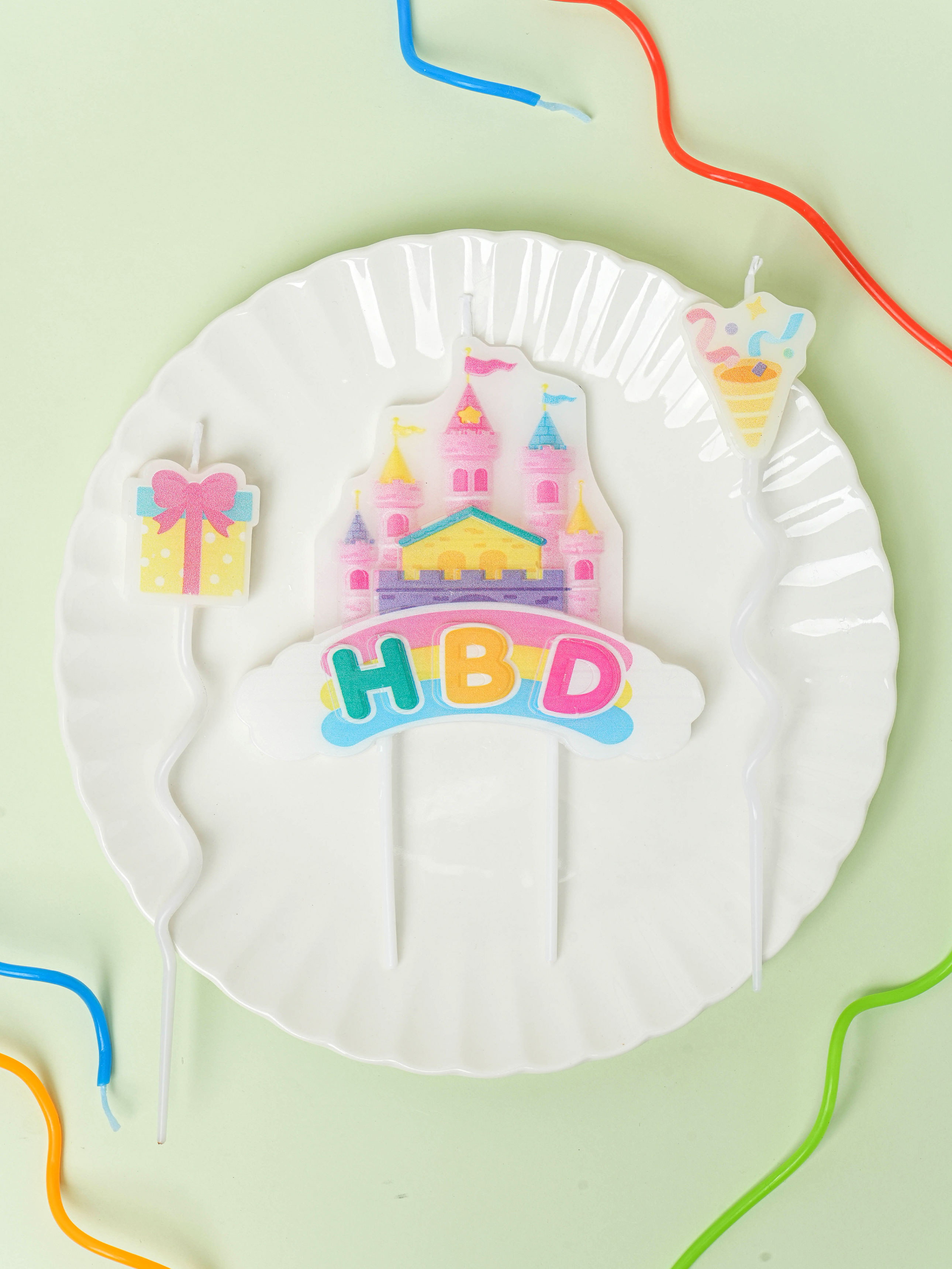 Castle birthday candle set of 3