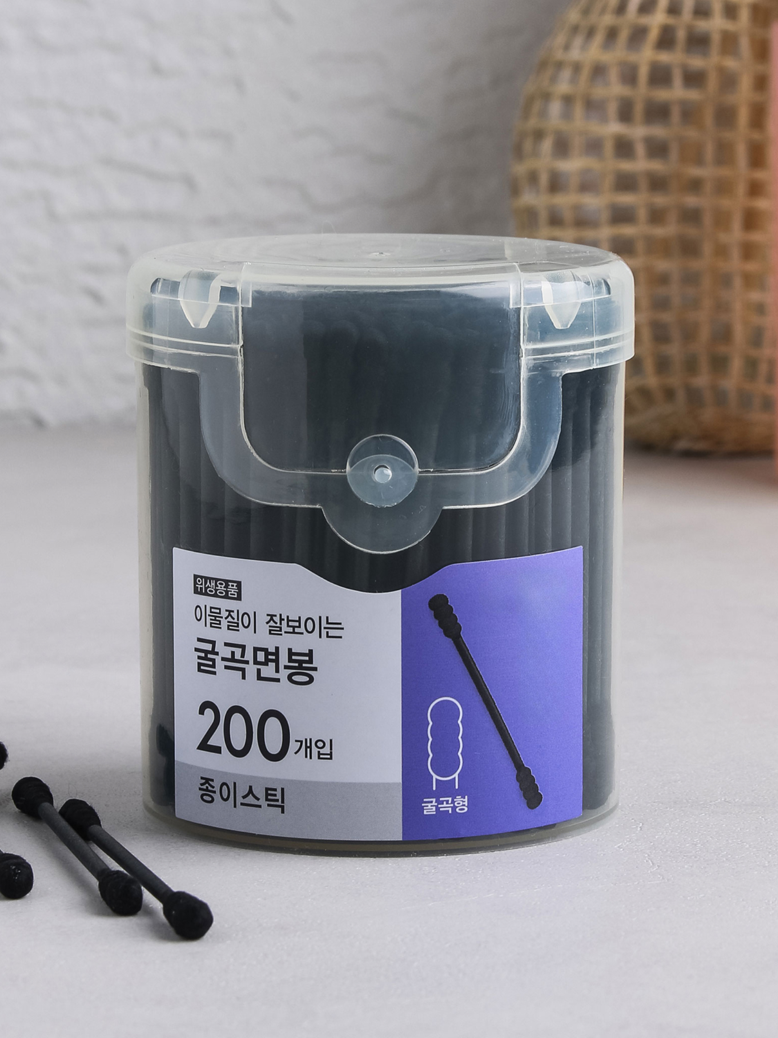 One Touch Case Black Paper Swabs 200 Pieces