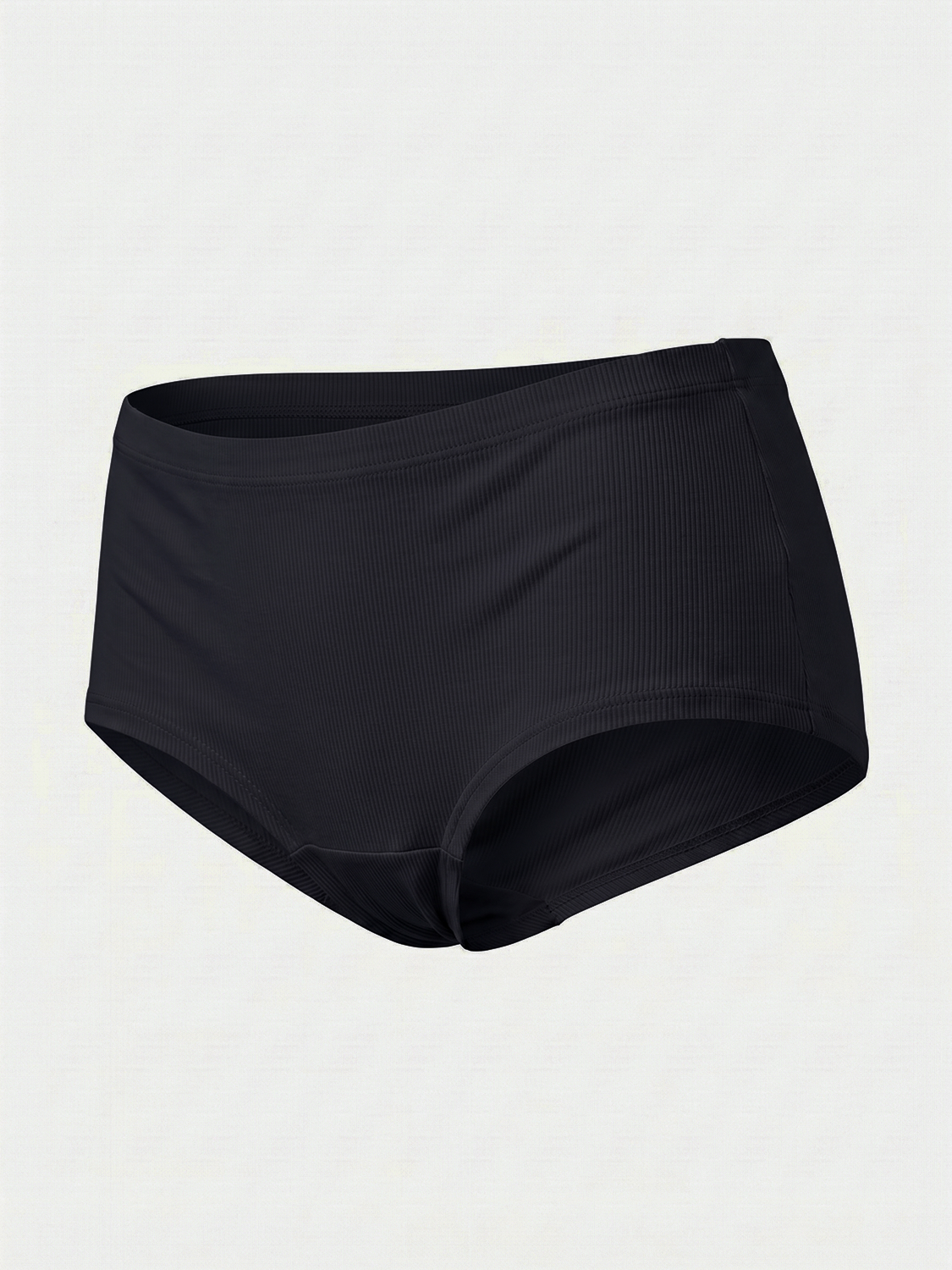 [Women] Middle Waist Ribbed Seamless Panties 90/95/100 Black
