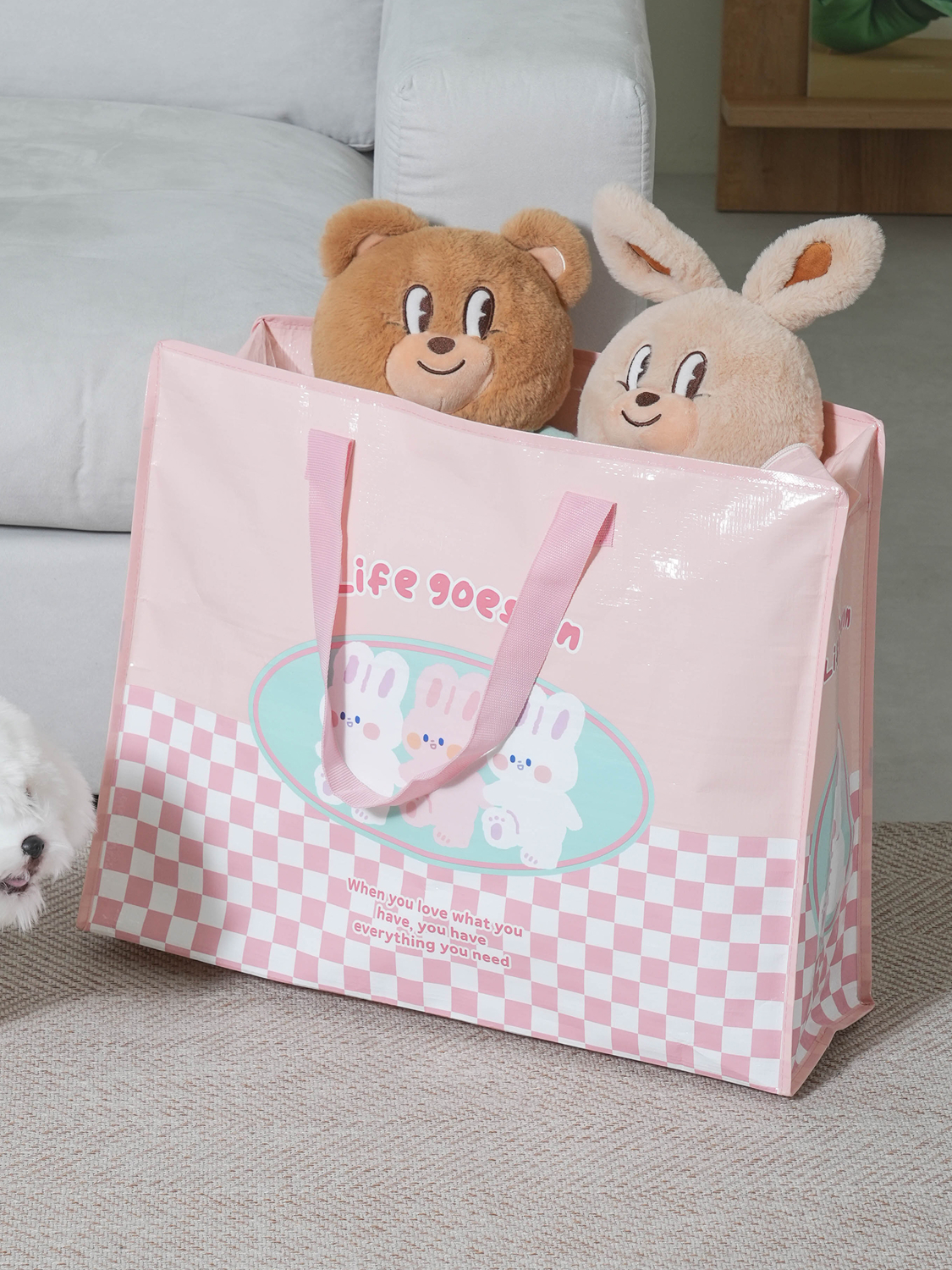 Zipper type design tarpaulin bag rabbit