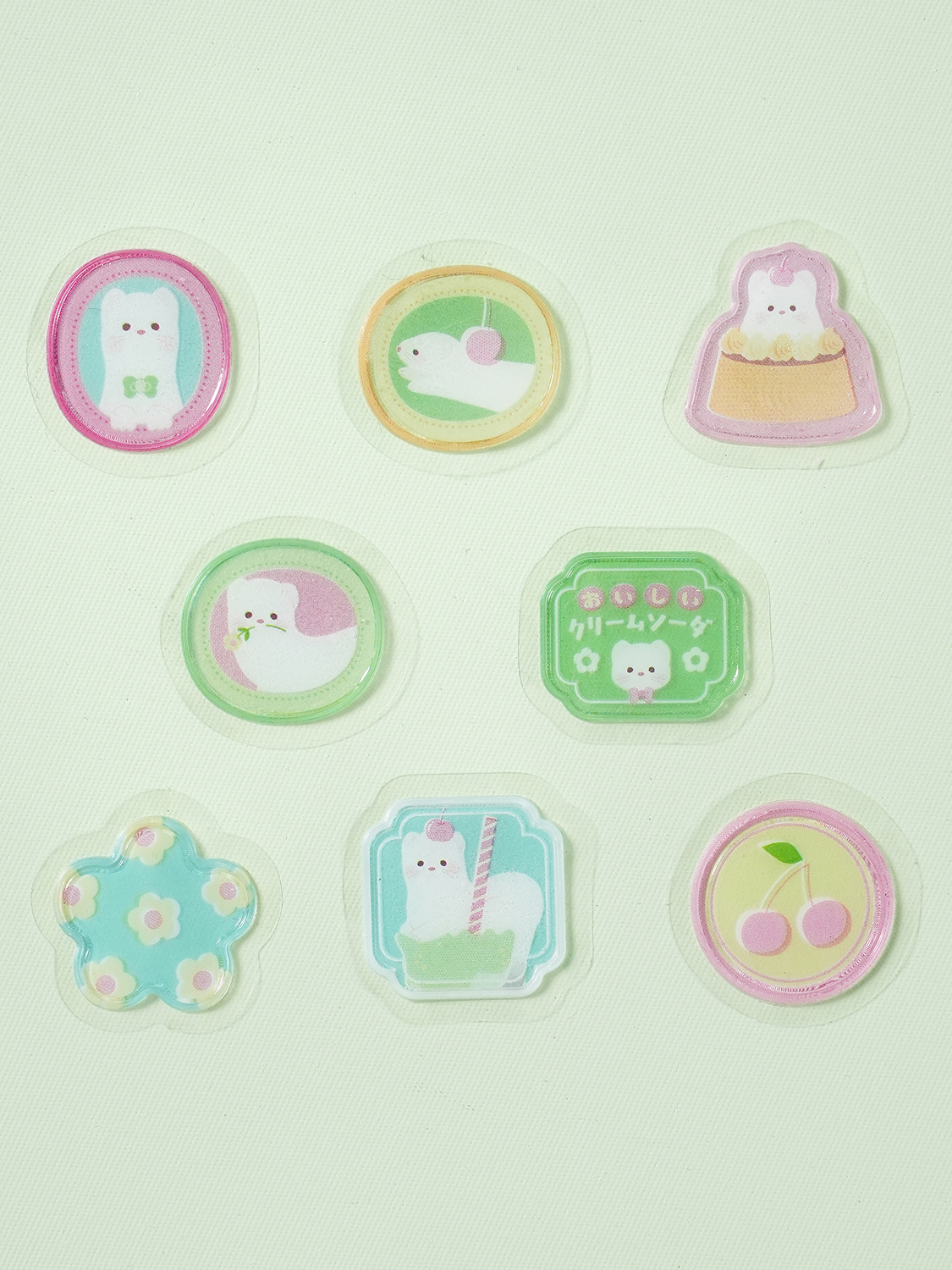 24 cream soda stamp engraving stickers