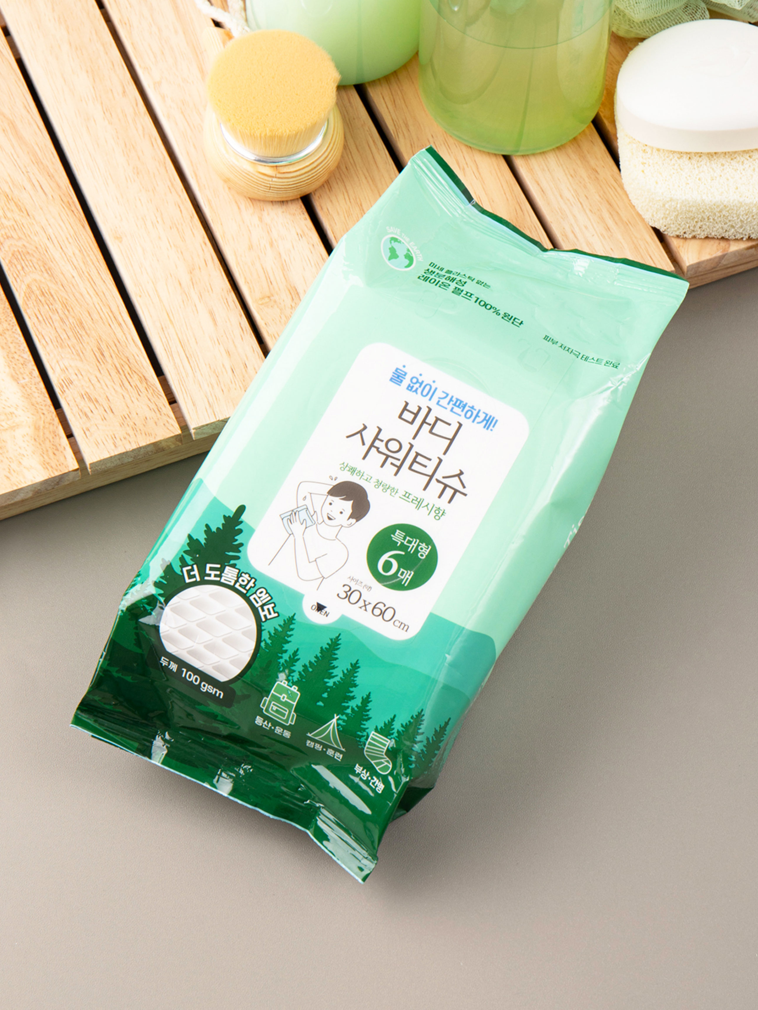 Mmayday Body Shower Tissues 6pcs Fresh Scent