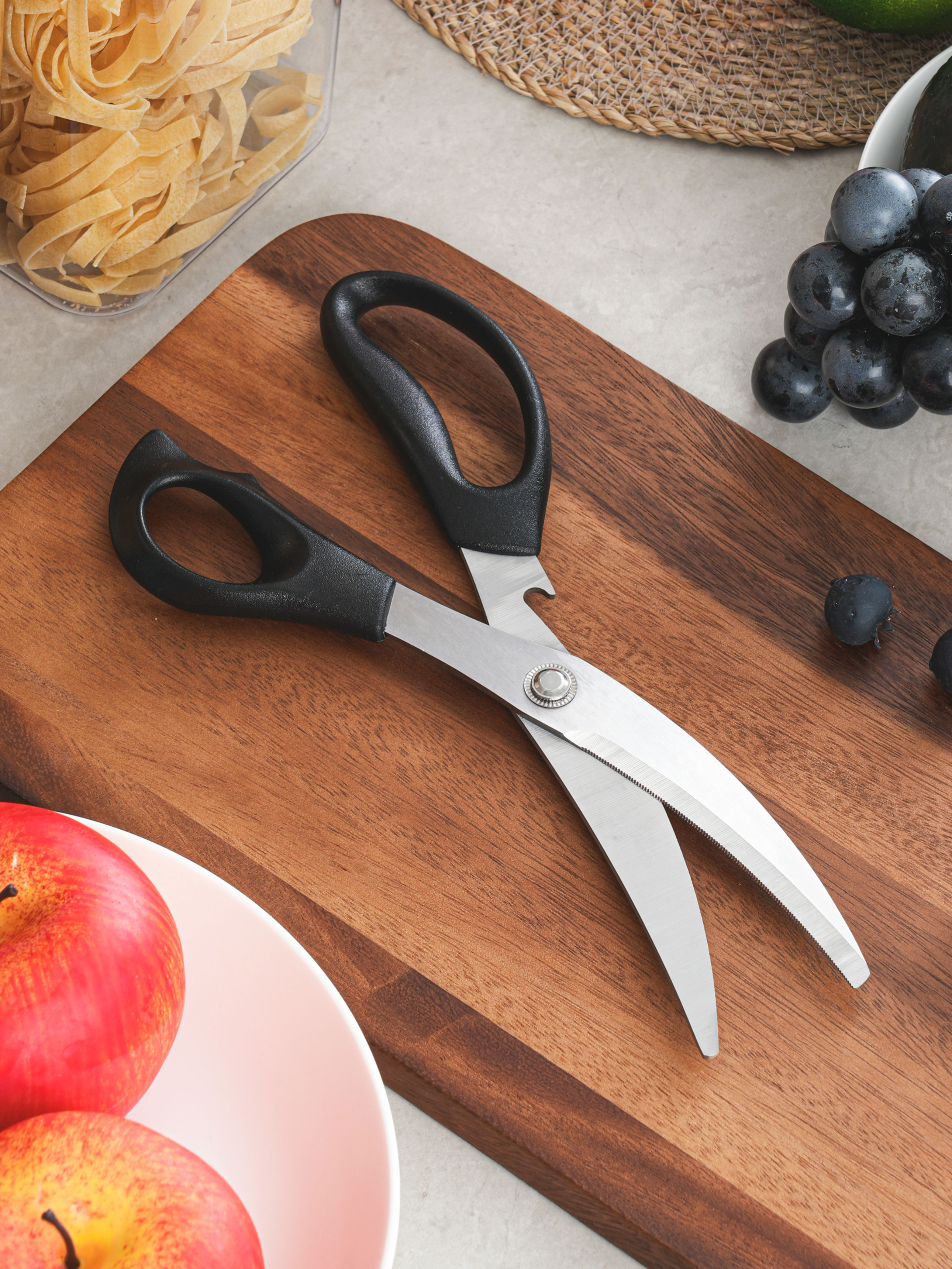 curved meat kitchen scissors