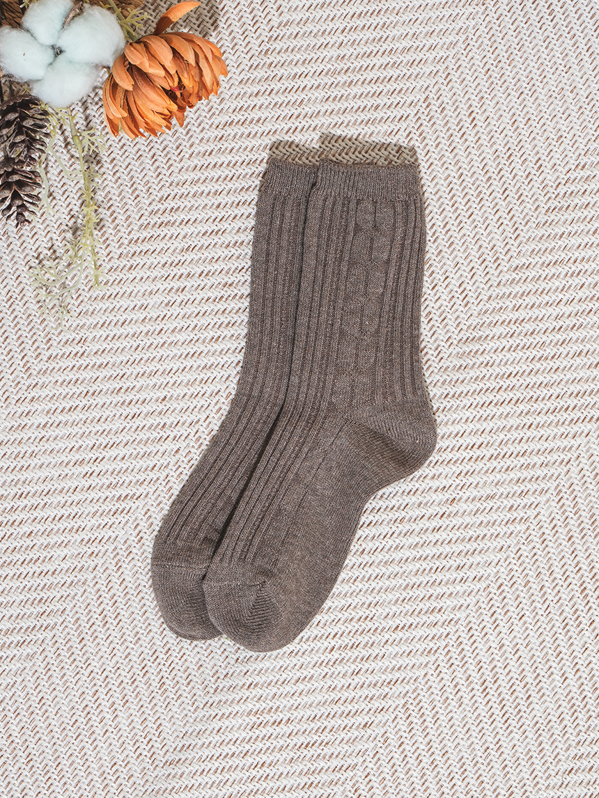 Women's thick long socks brown