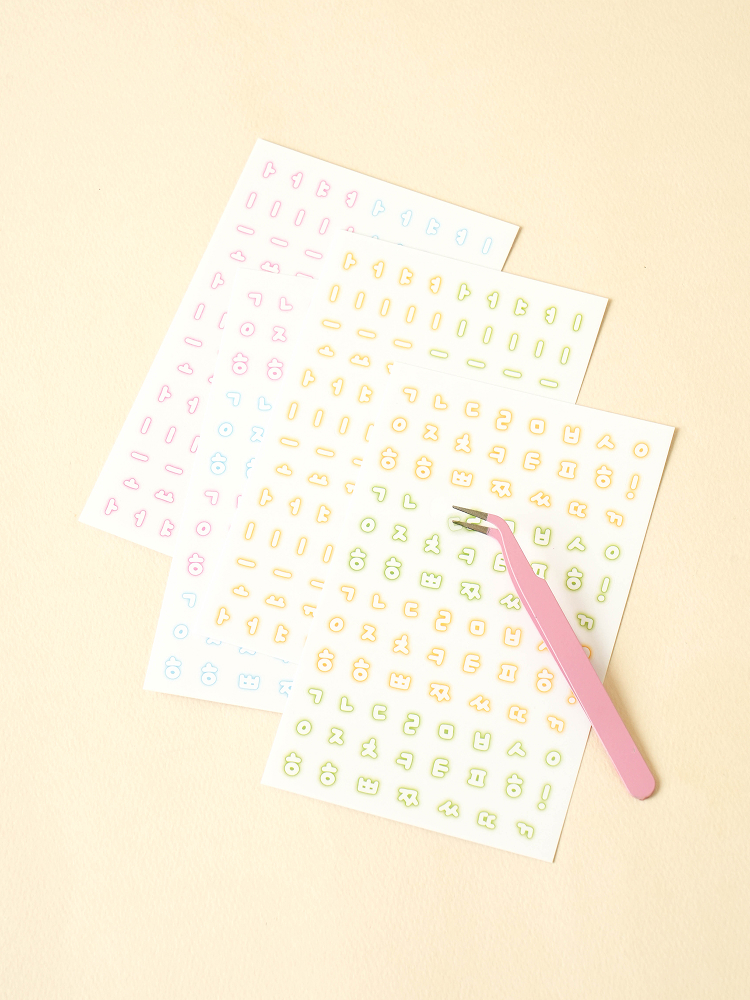 4 packs of Blur Korean stickers
