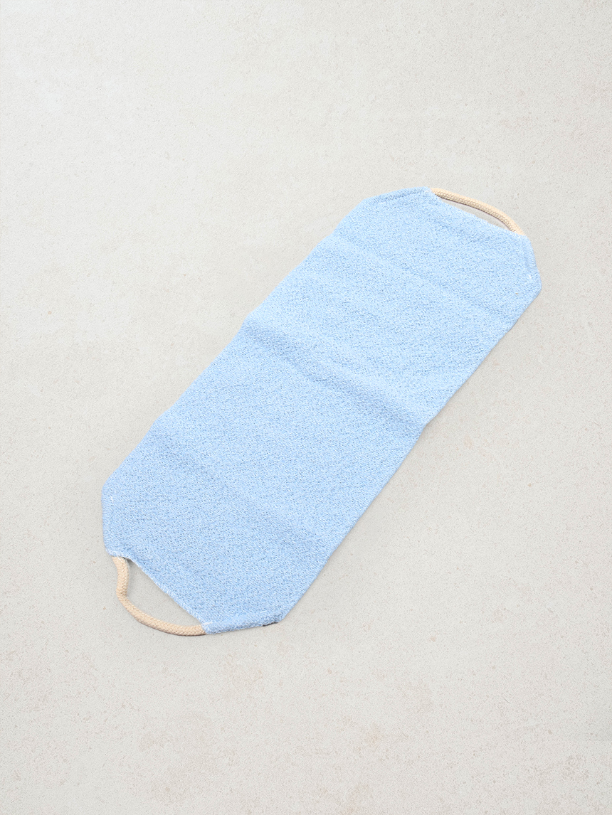 Handle-type exfoliating bath towel