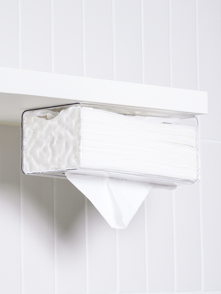 Attached clear tissue case
