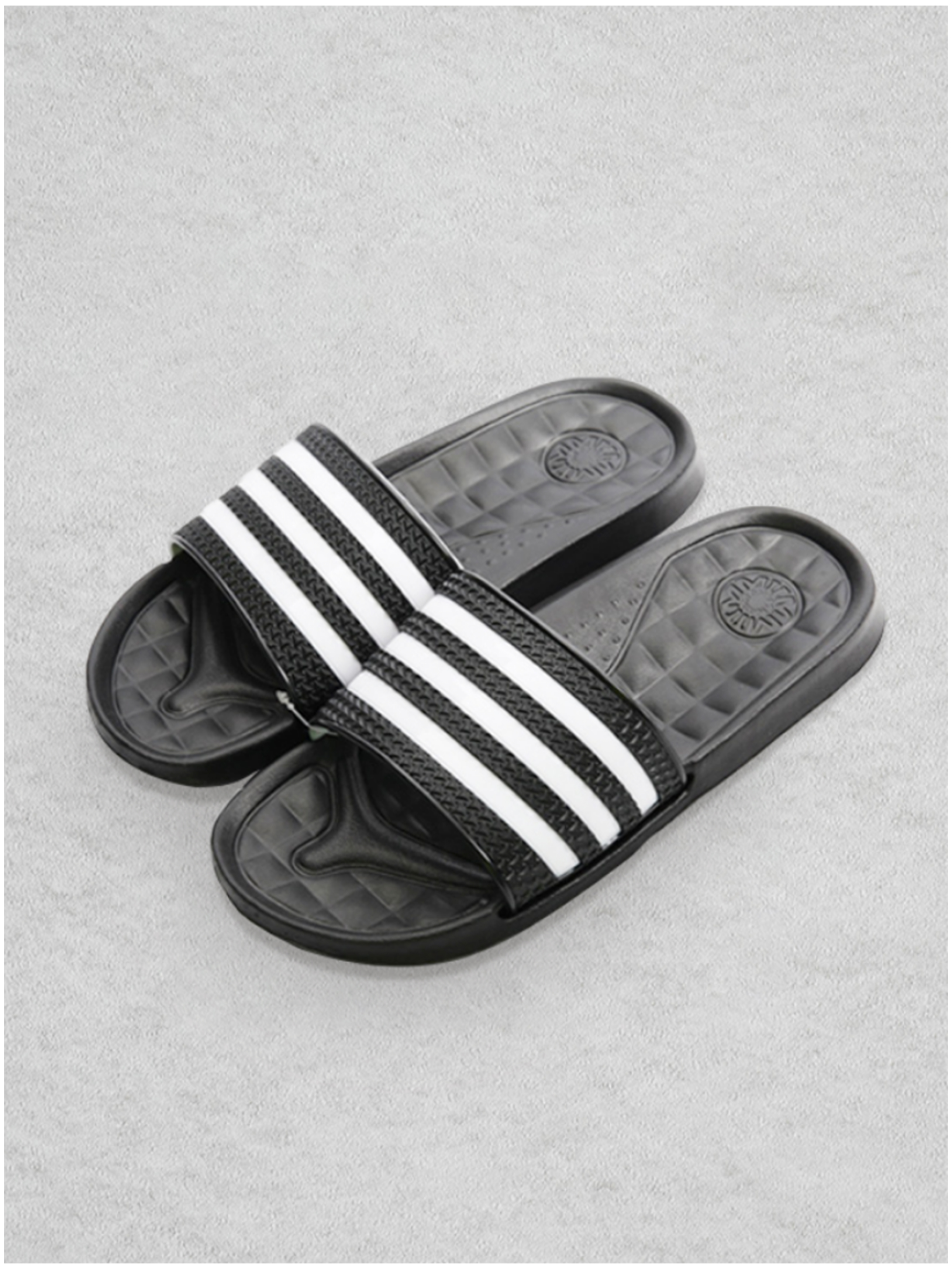 EVA black three-stripe slippers approximately 270 mm