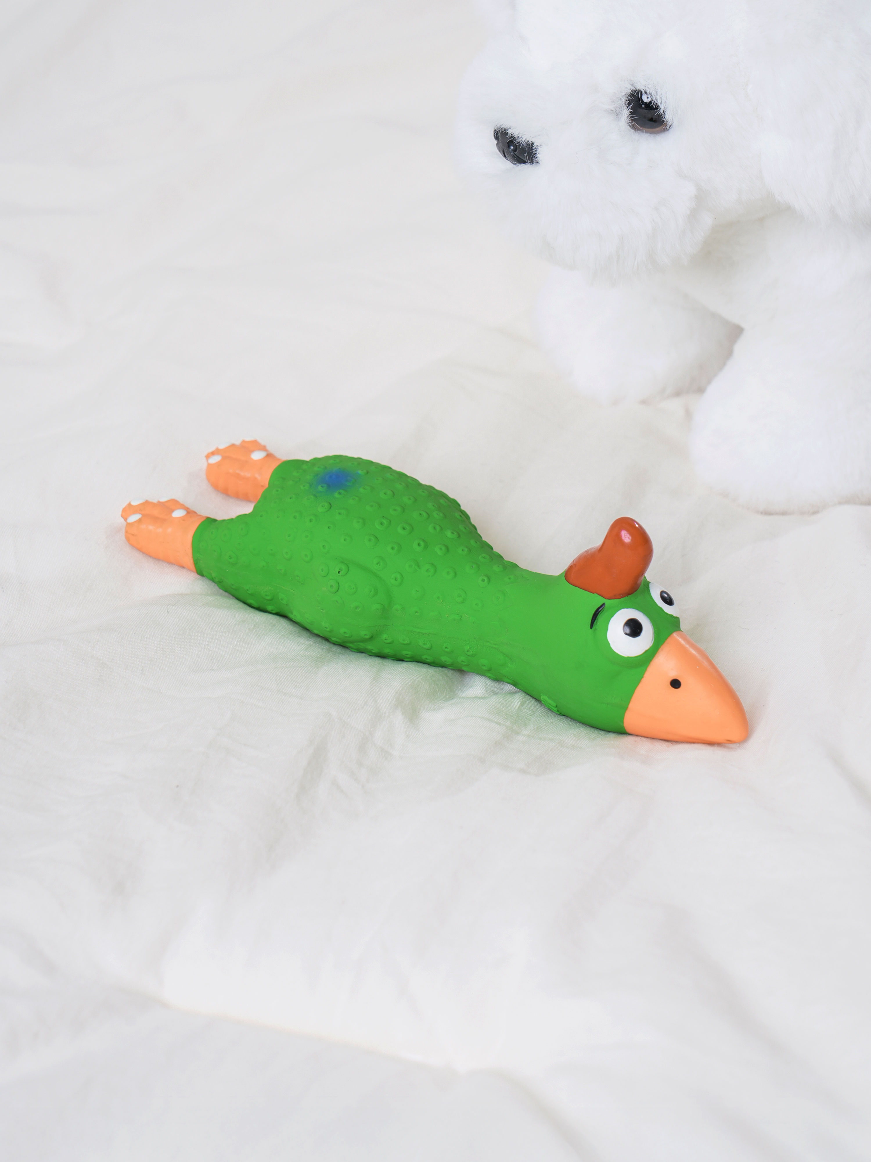 [Pet] Latex color chicken squeaking green
