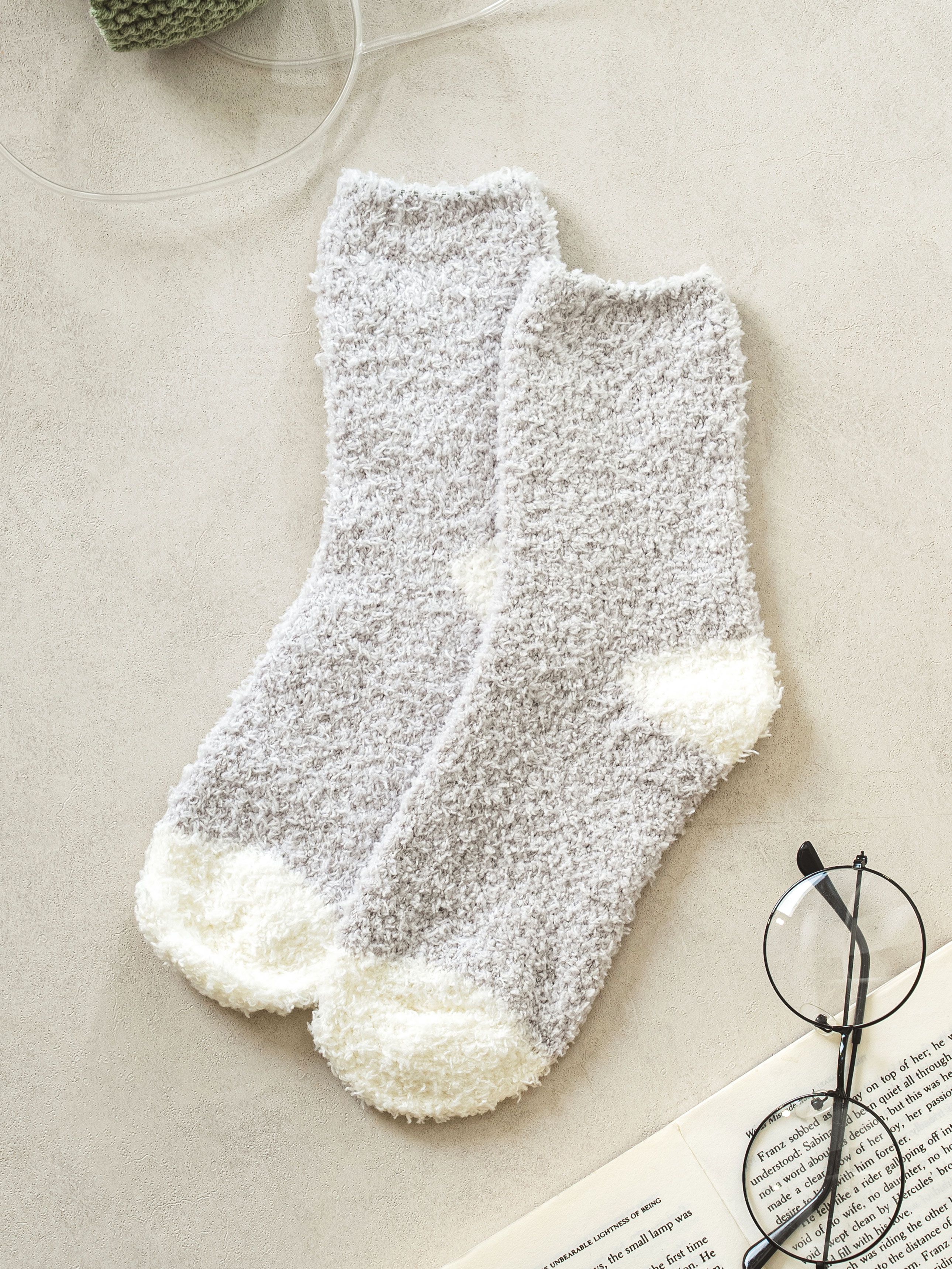 Monfoot Women's Color Point Sleep Socks Gray