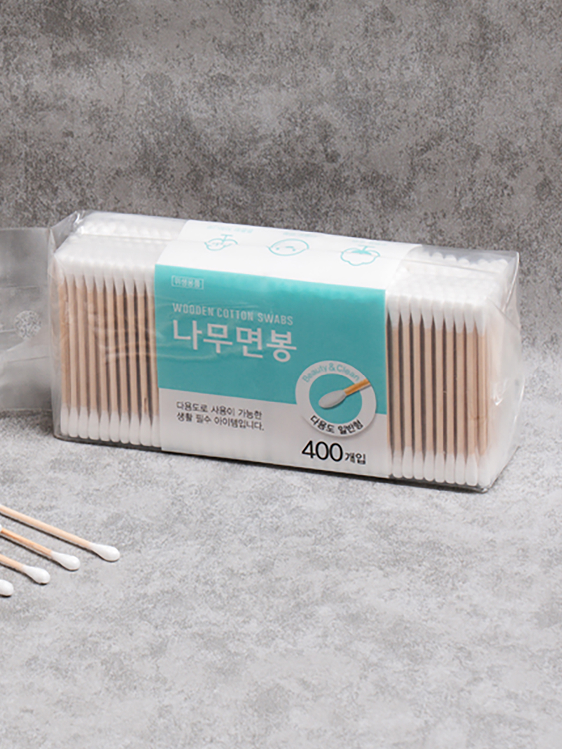 400 wooden stick round cotton swabs