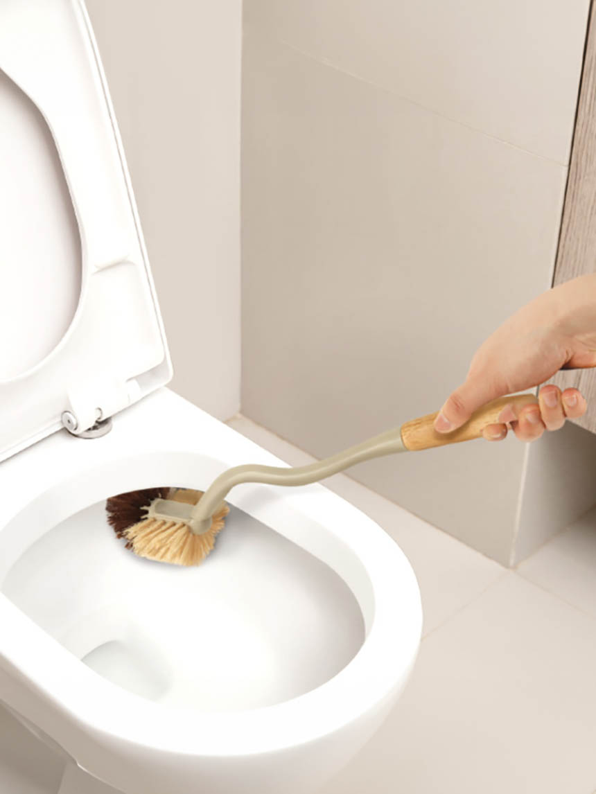 Rubber tree curved toilet brush