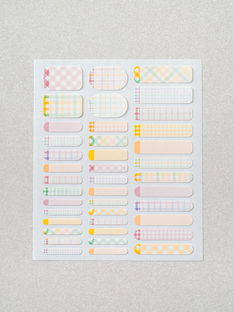 Name sticker pink ribbon made in Japan