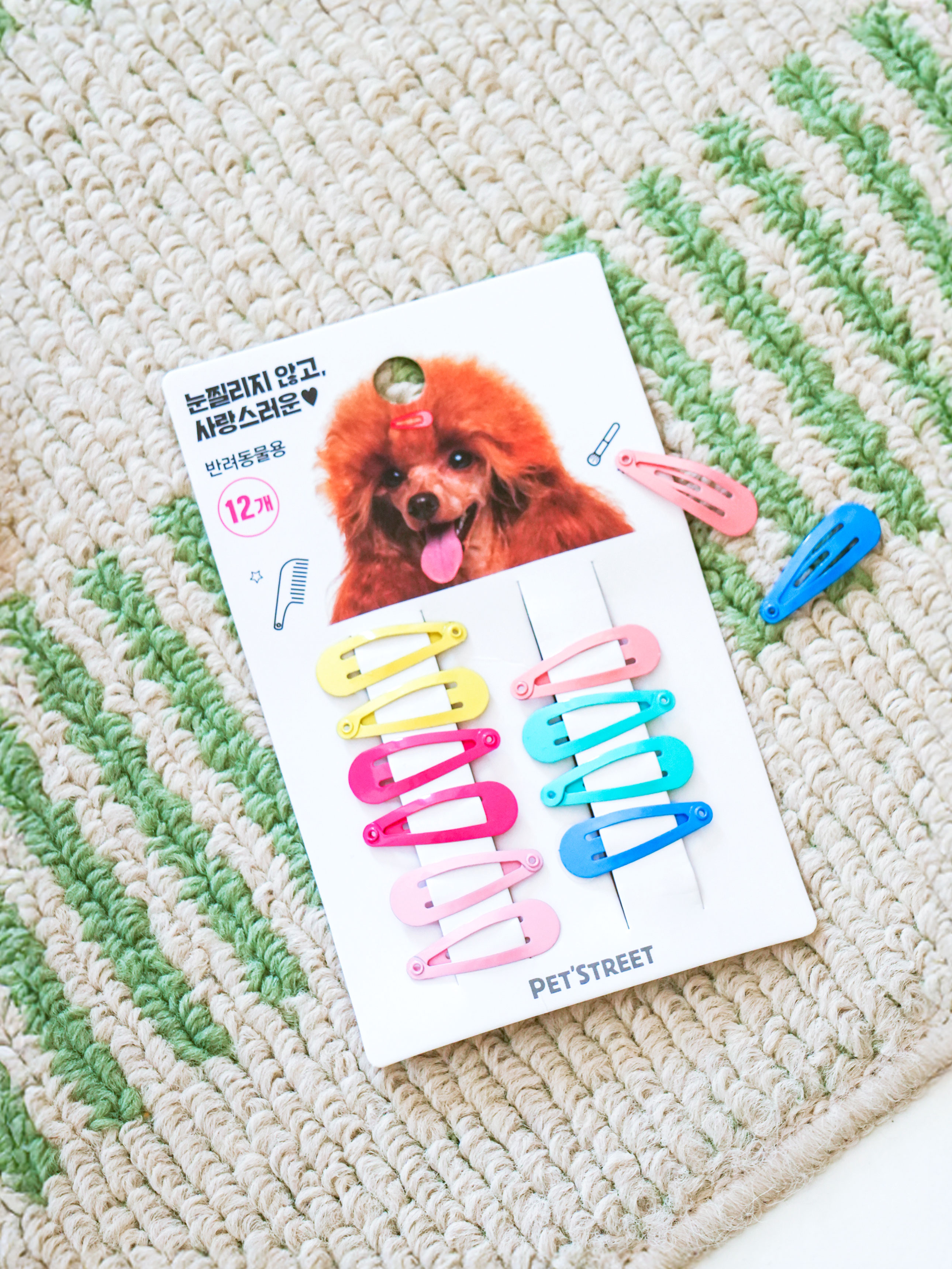 [Pet] Pastel triangular snap pins, 12 pieces
