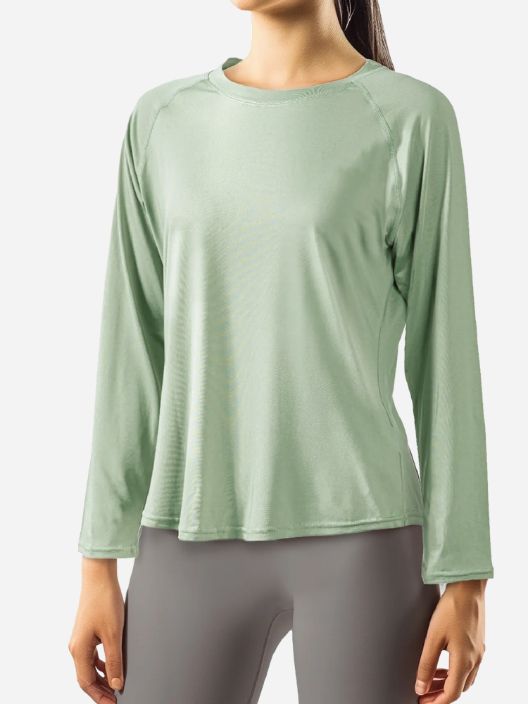 [Women] Loose fit long sleeve M green