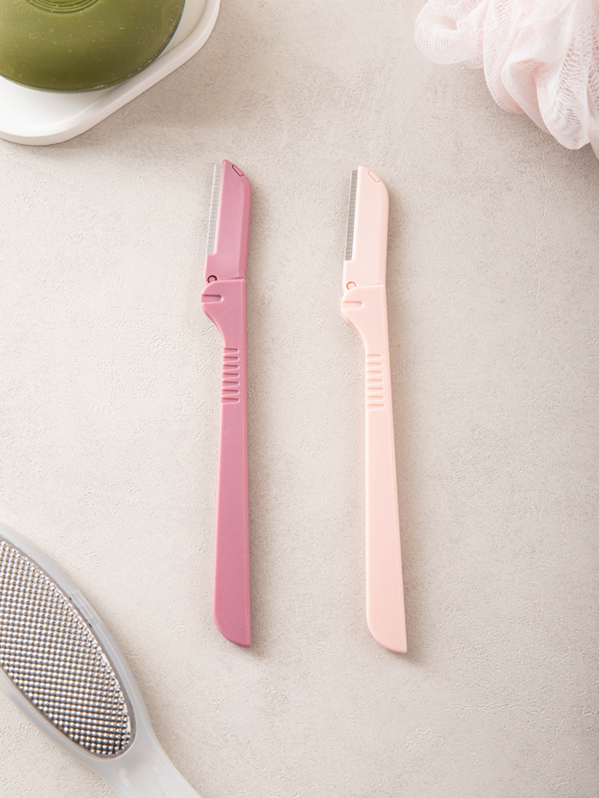 2 foldable eyebrow razors