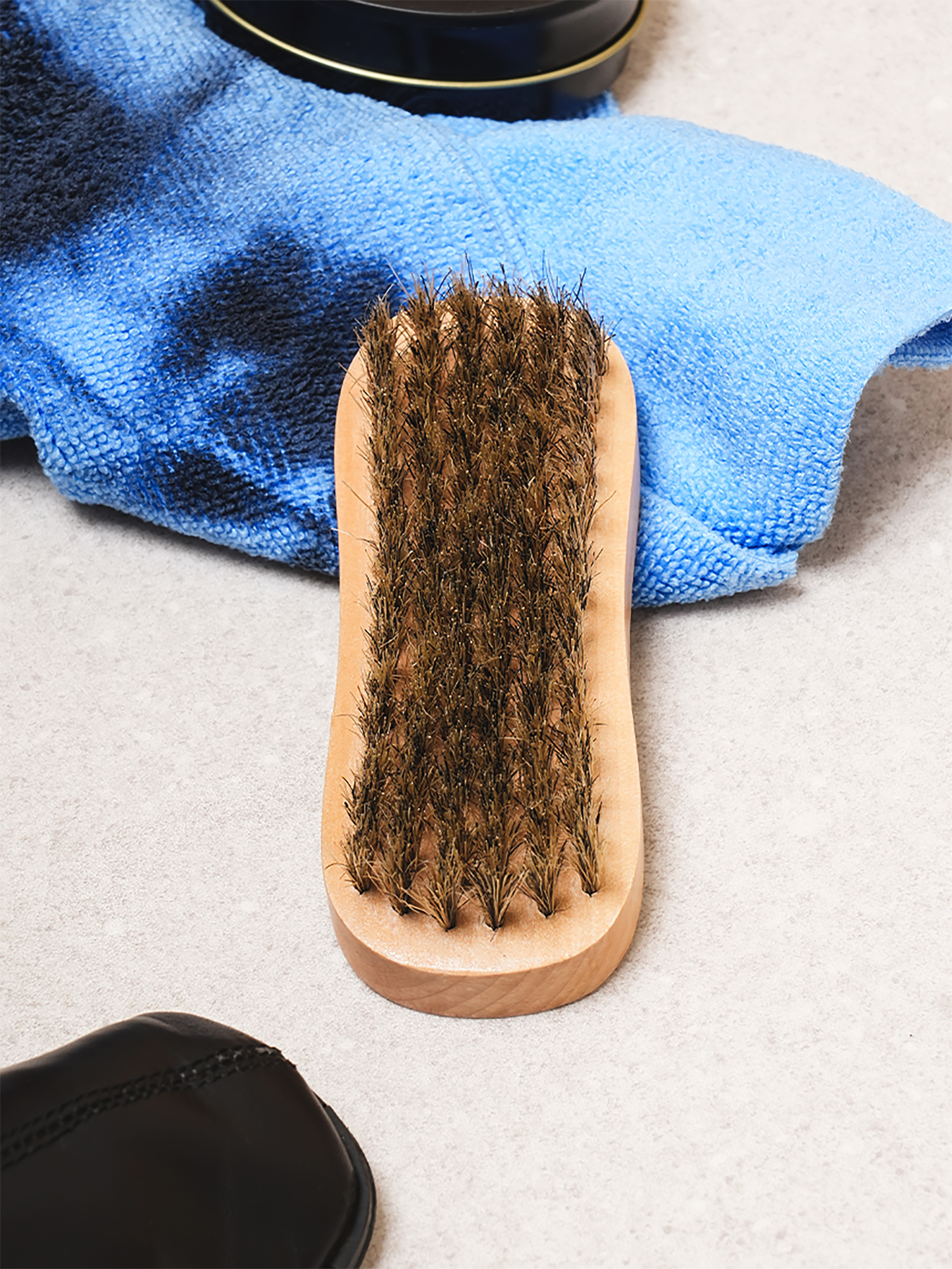 wooden pig bristle shoe brush