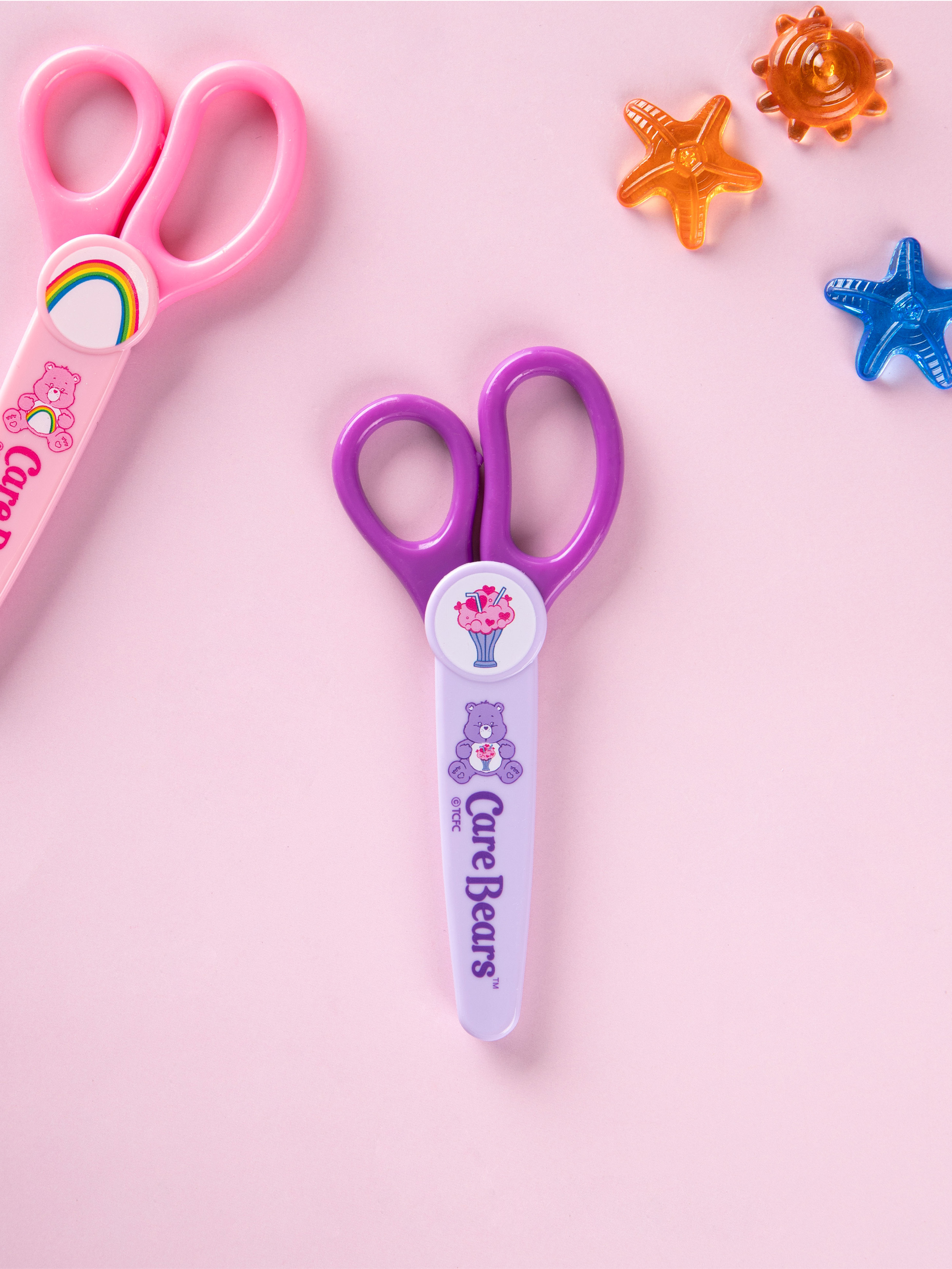 Care Bears Safety Cap Scissors Pink & Purple Set of 2