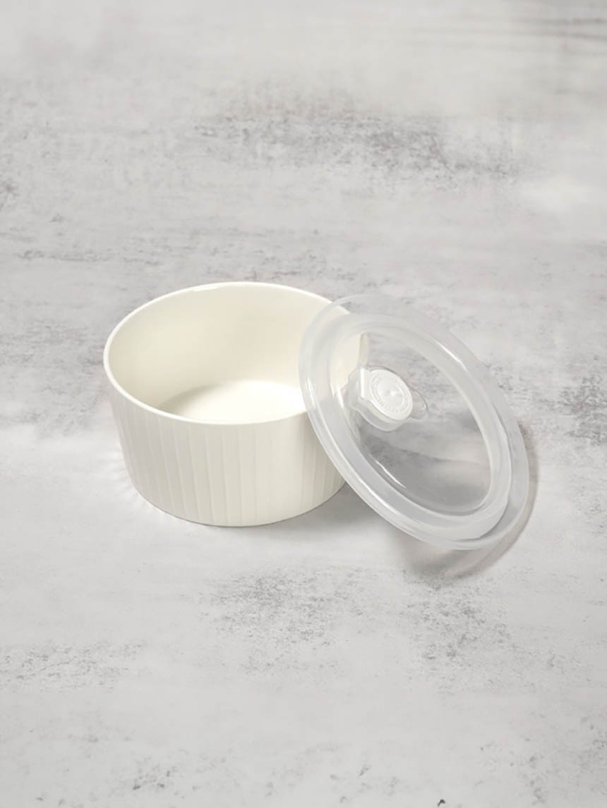 White pottery storage container 750ml