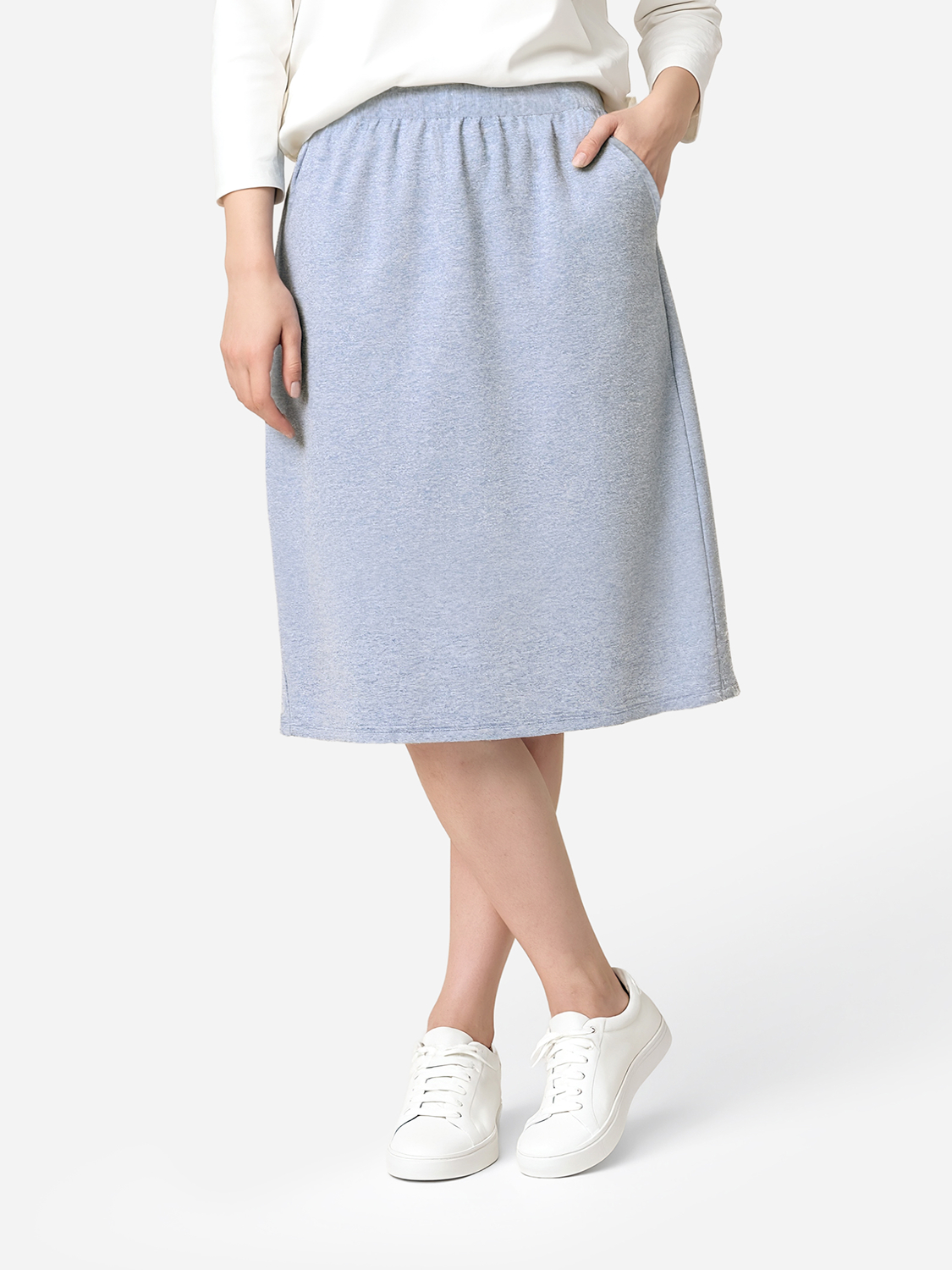 [Women] Brushed long skirt gray