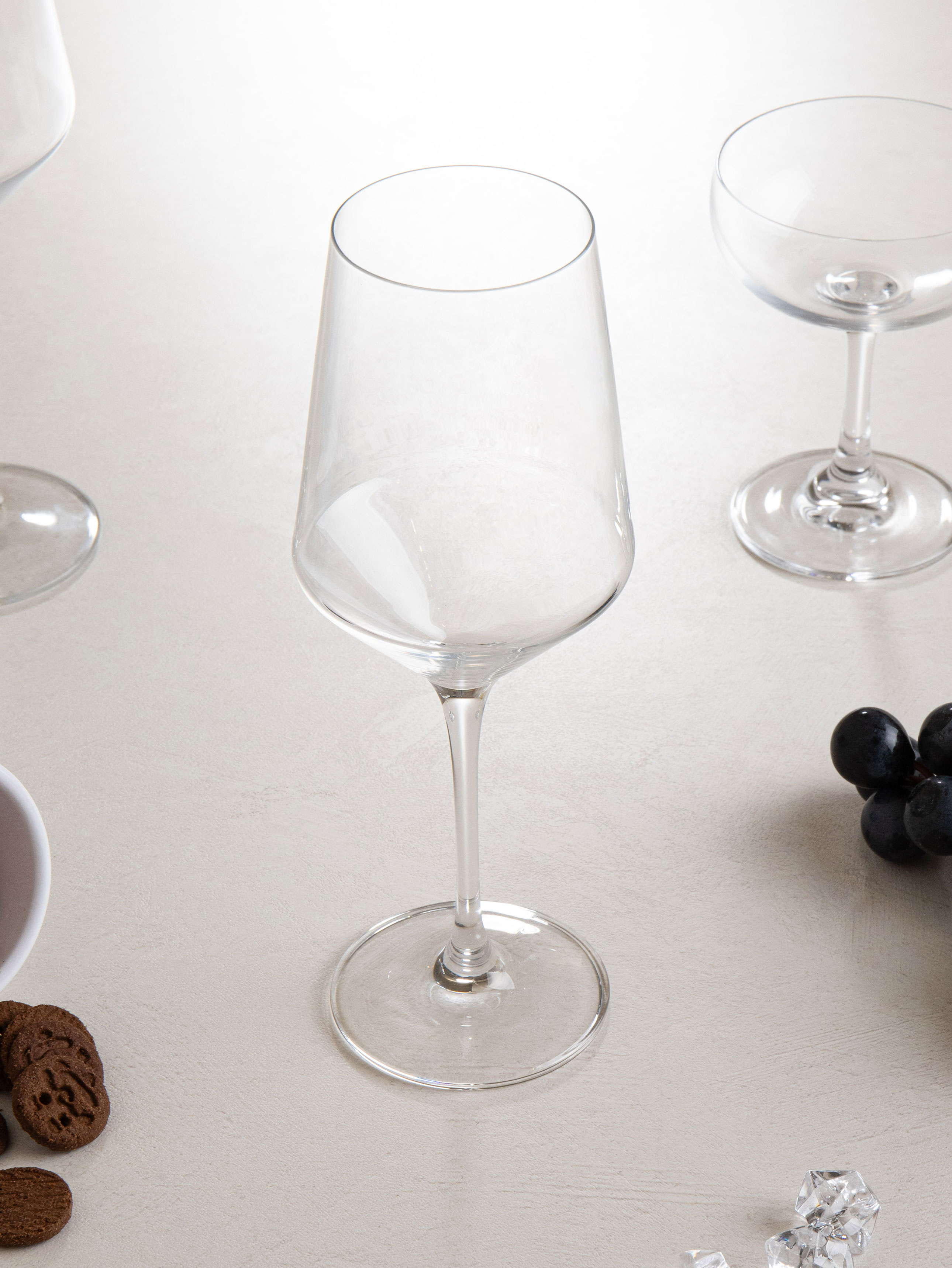 Groove lead-free crystal wine glass 410 ml