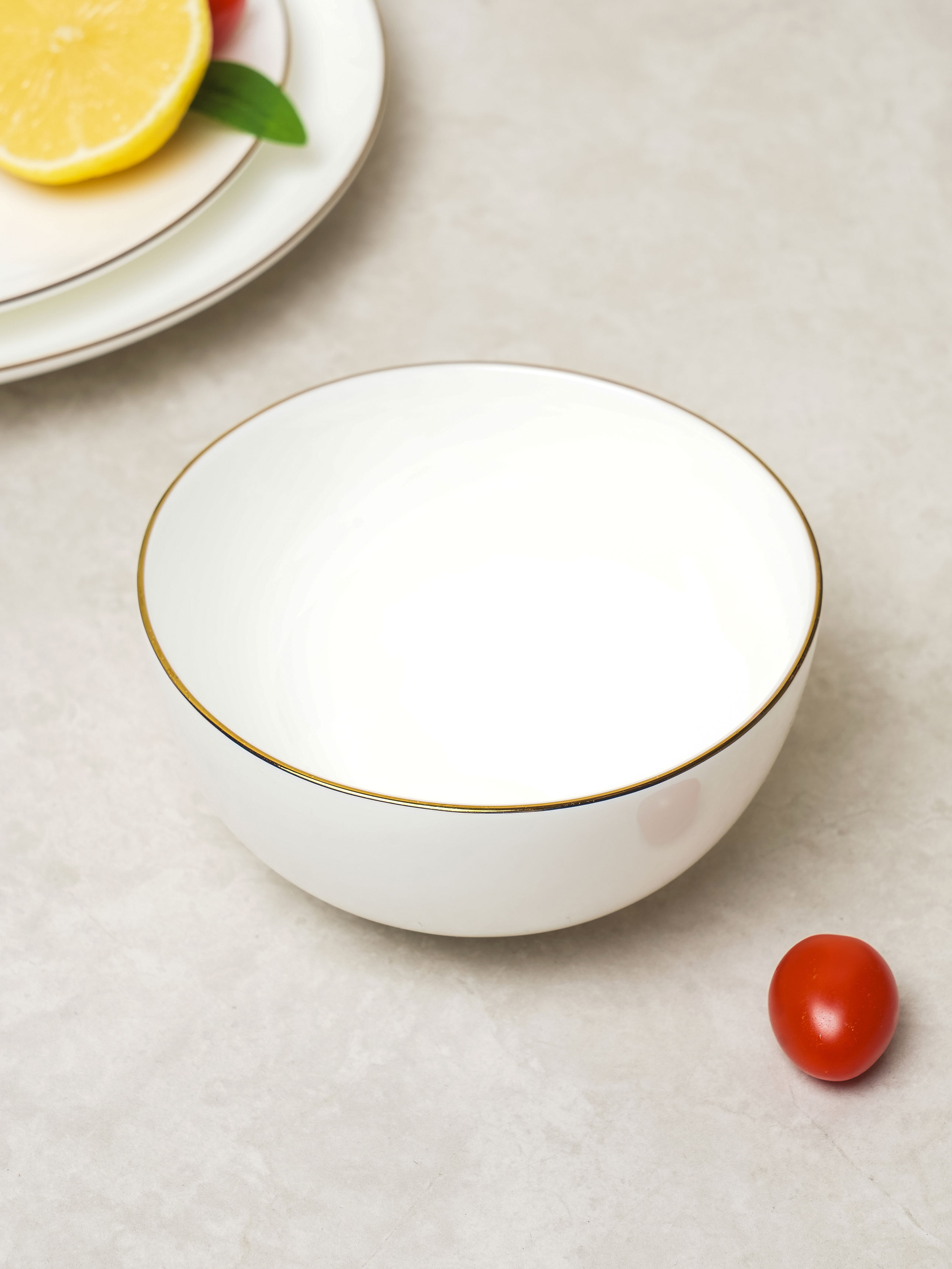 Bone china white gold rim air 11 cm