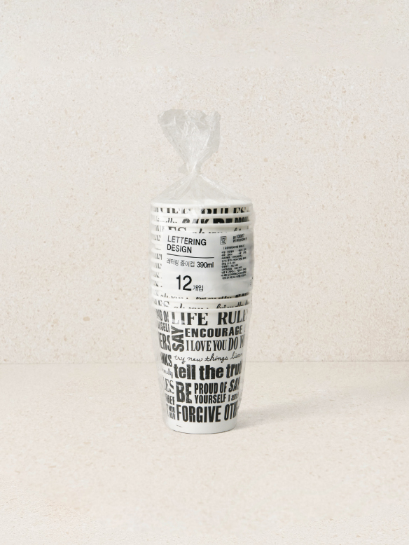 Lettering paper cups 390ml (12 packs)