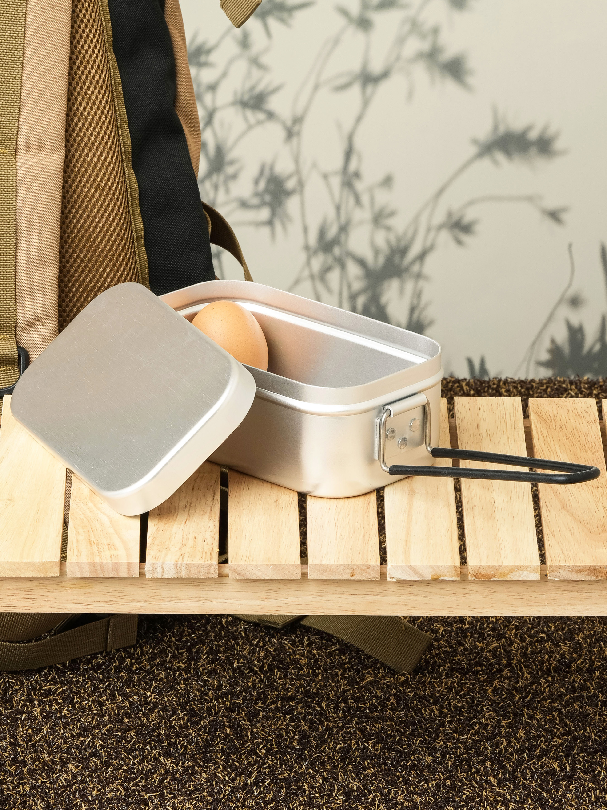 Camping aluminum square container