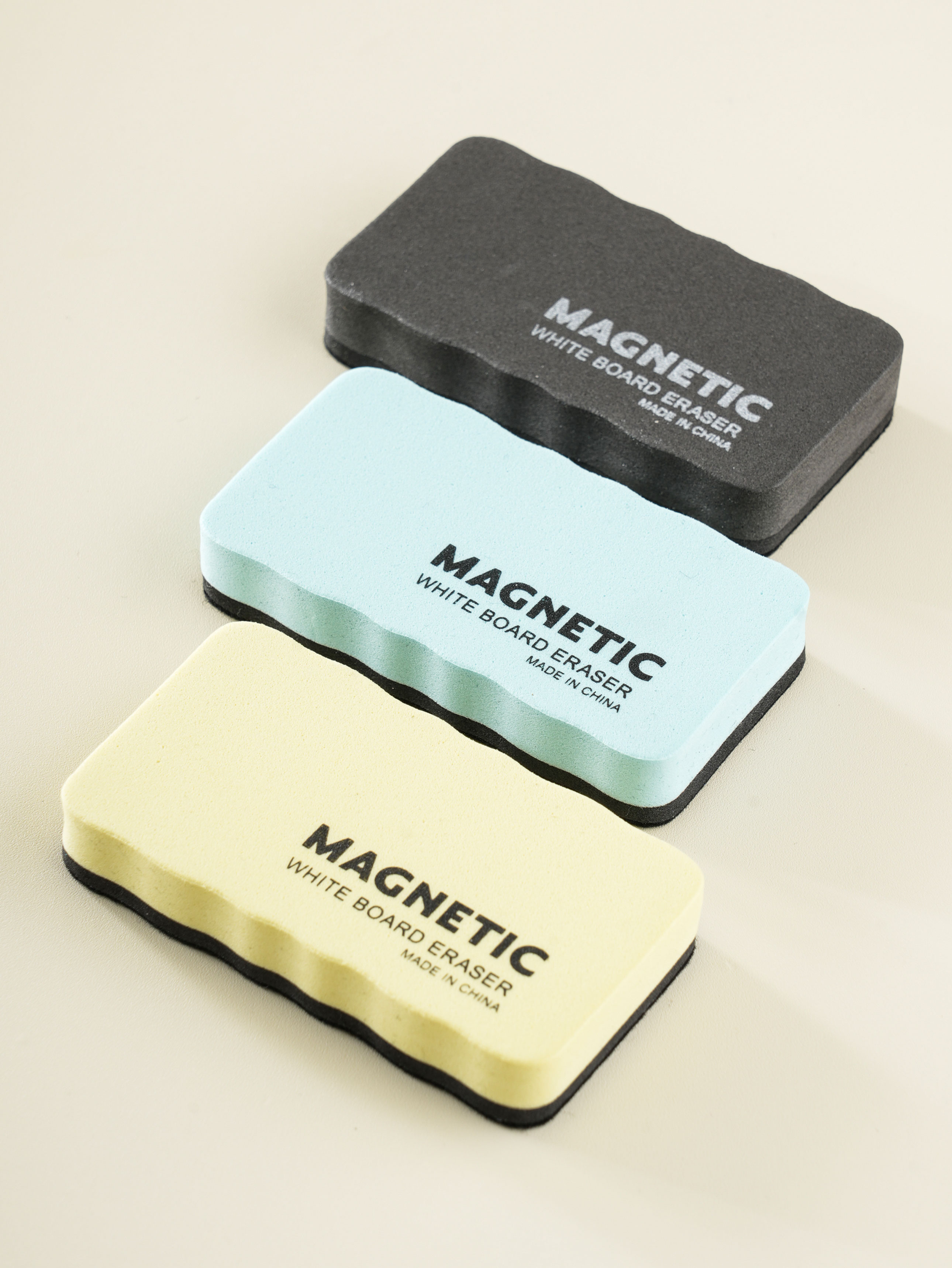 3 colored erasers for whiteboard