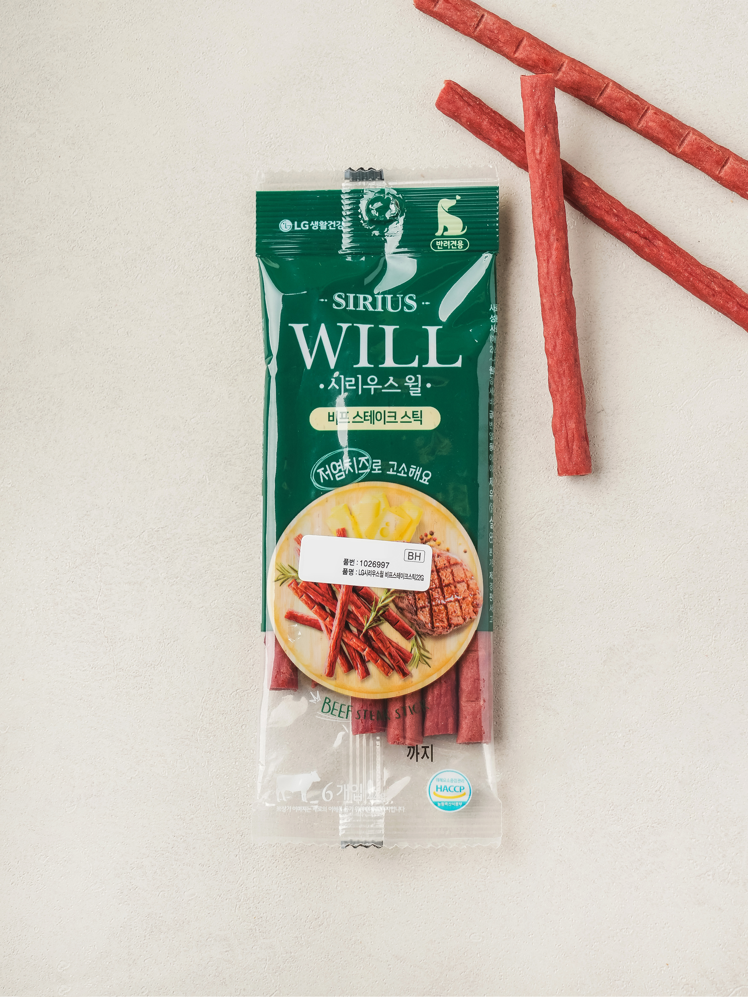[Pet] LG Sirius Will Beef Steak Stick 22 g (455 won per 10g)