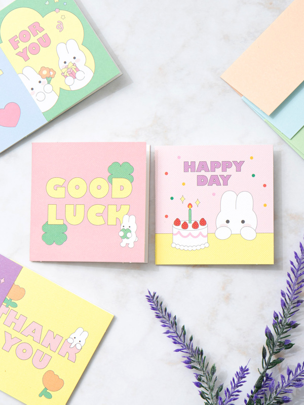 Animal friend card (2 sheets) 500 pink