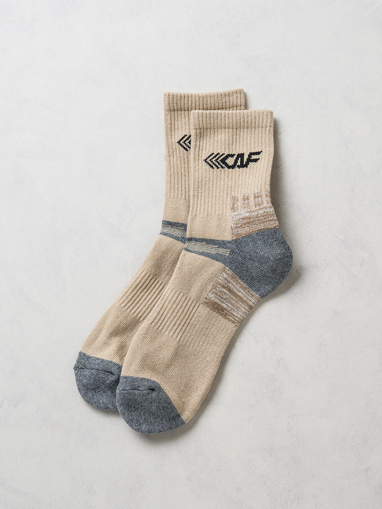 Lecalf Men's Pile Climbing Medium Neck Socks Beige