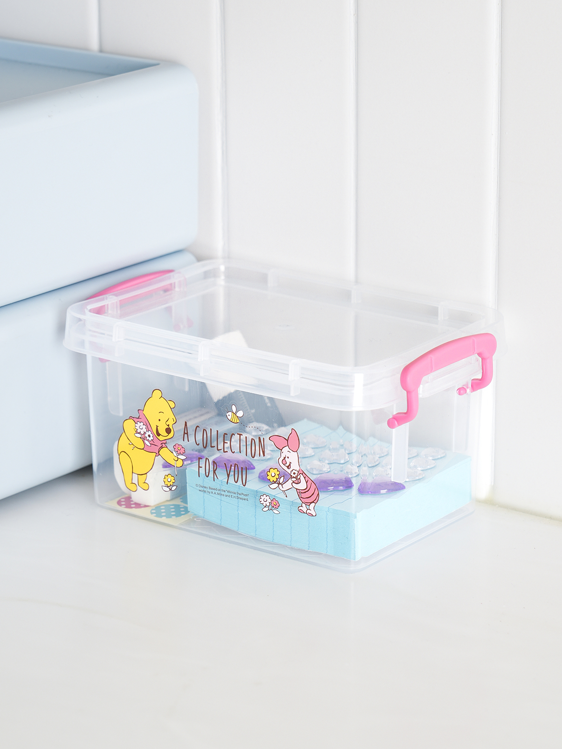 Disney storage clear storage box small pink