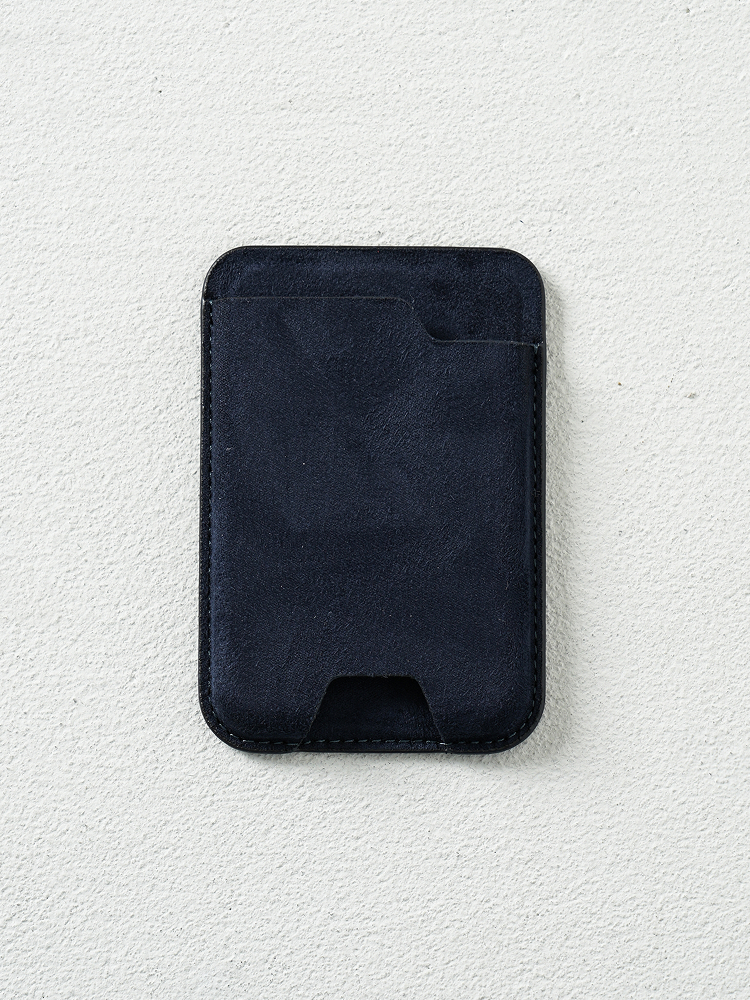 MagSafe compatible soft touch card wallet navy