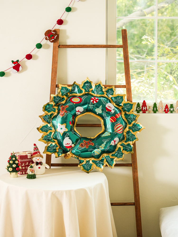 Christmas at Home Foil Balloon Wreath