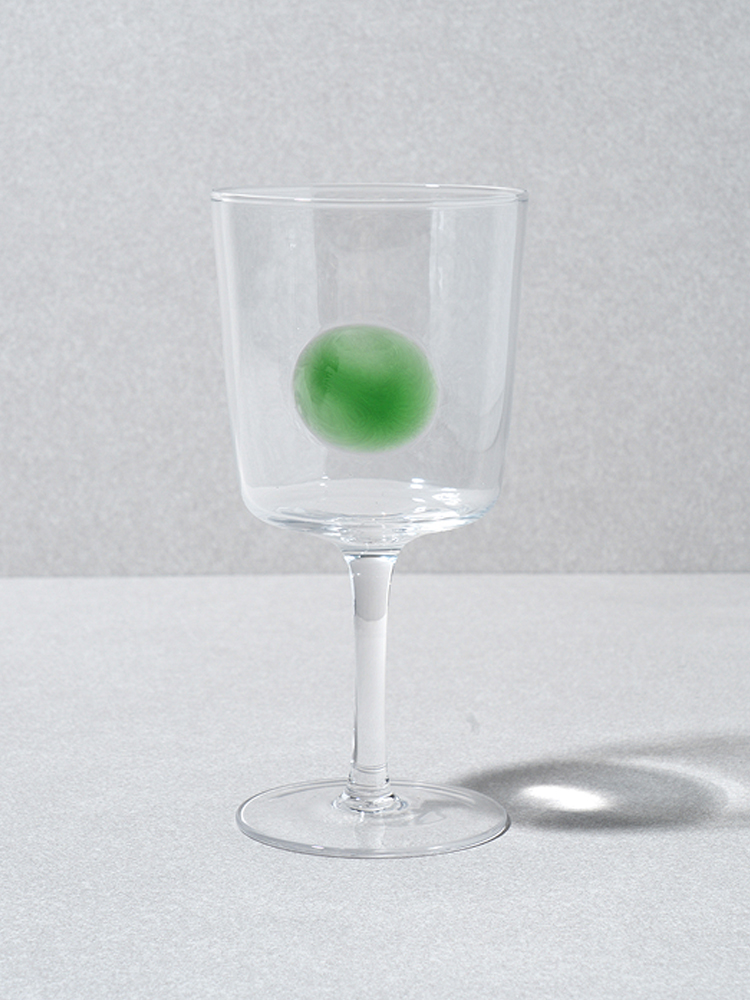 Dot Hole Colored Wine Glass 360 ml Green