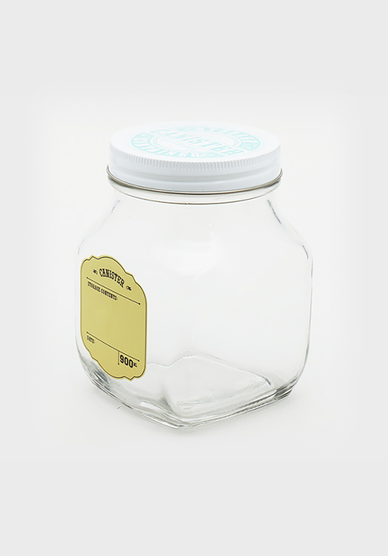 Steel cap square dot storage container 900ml