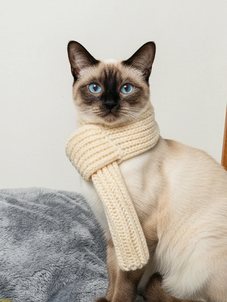 [Pet] Knit scarf Ivory
