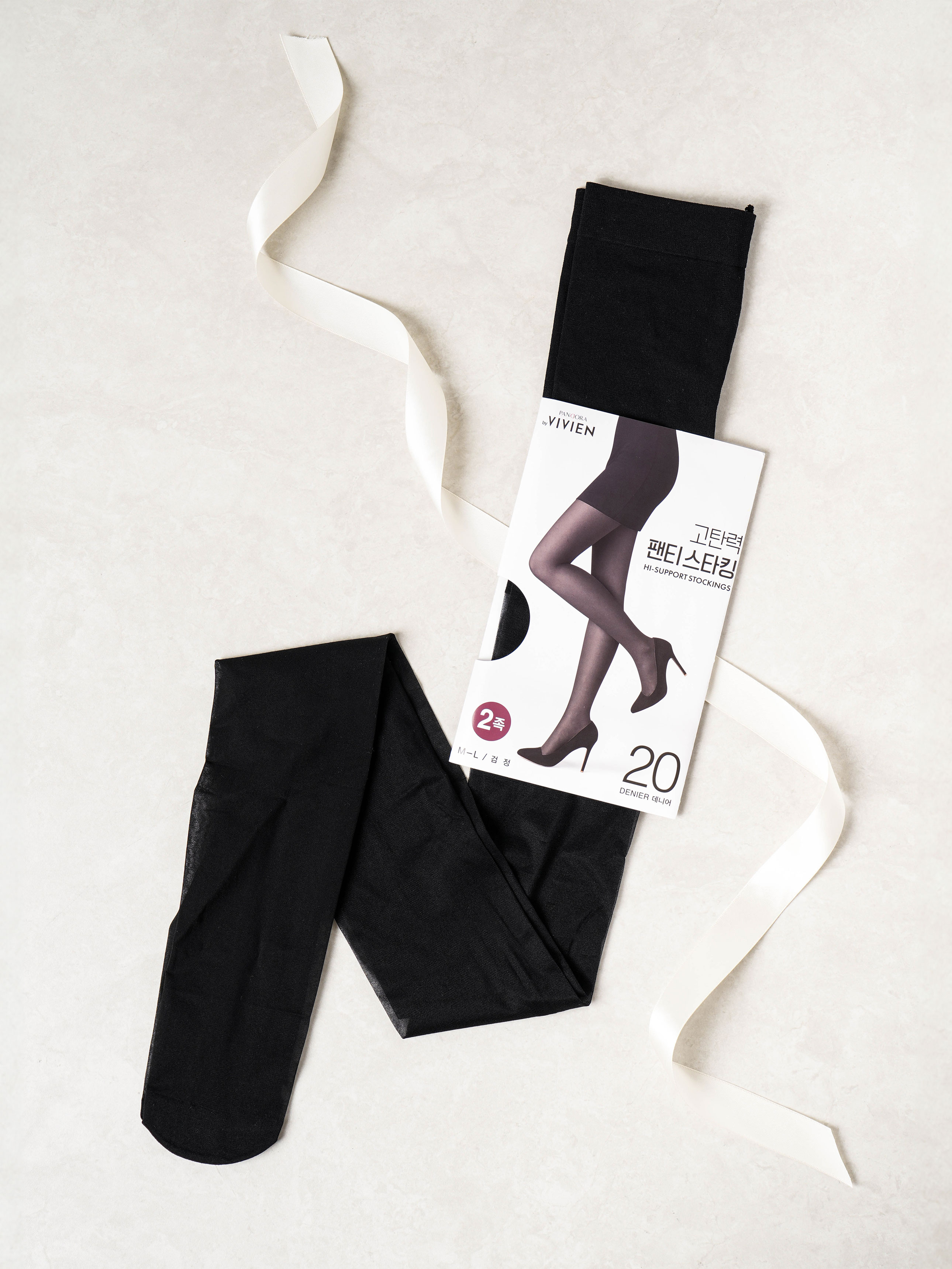 Pandora by Vivian pantyhose black 2 pairs