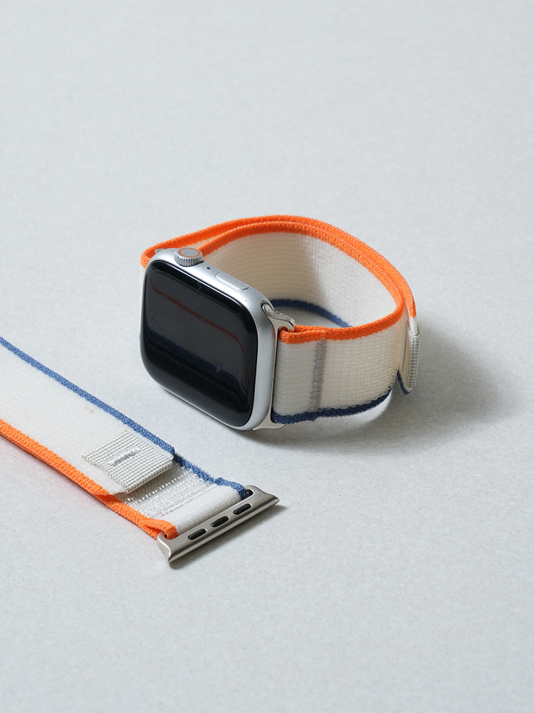 Two-tone fabric strap compatible with Apple Watch 38/40/41/42 mm Ivory