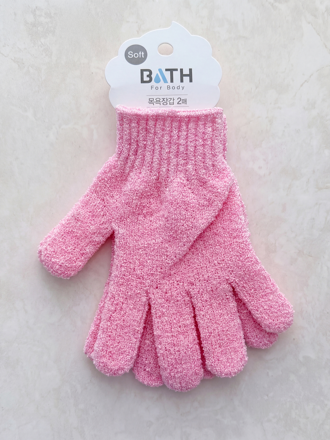 Soft Bath Gloves 2P Pink
