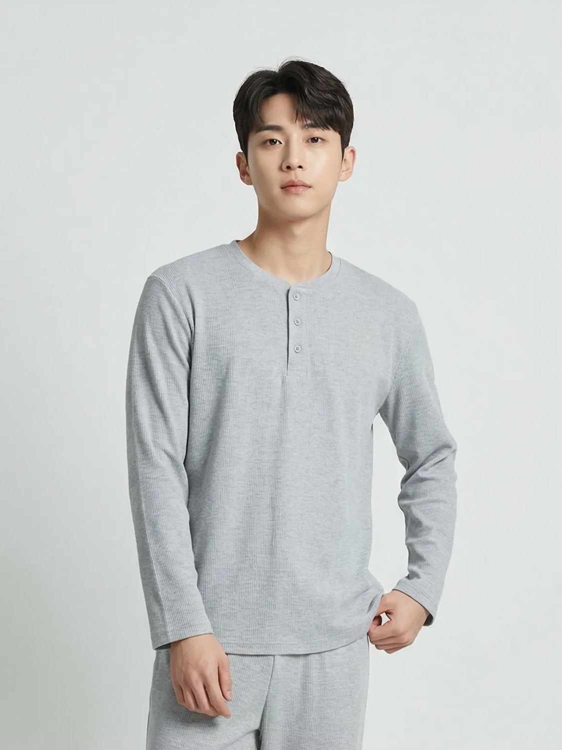 [Common] Waffle Loungewear Top L Gray
